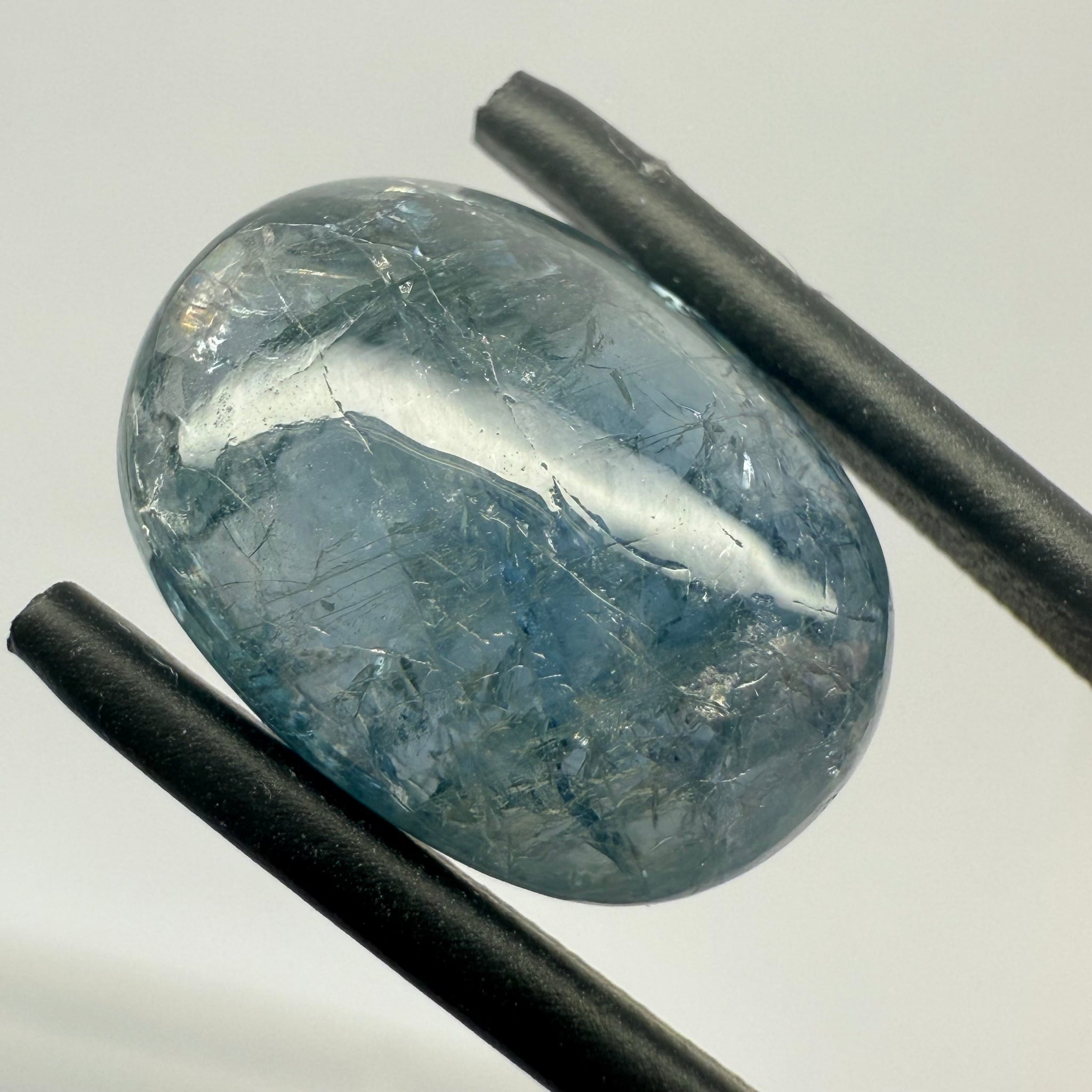 Sapphire Cabochon. 14.09ct, Umba, Tanzania. Untreated Unheated. 16.2x 11.7 x 6.7mm