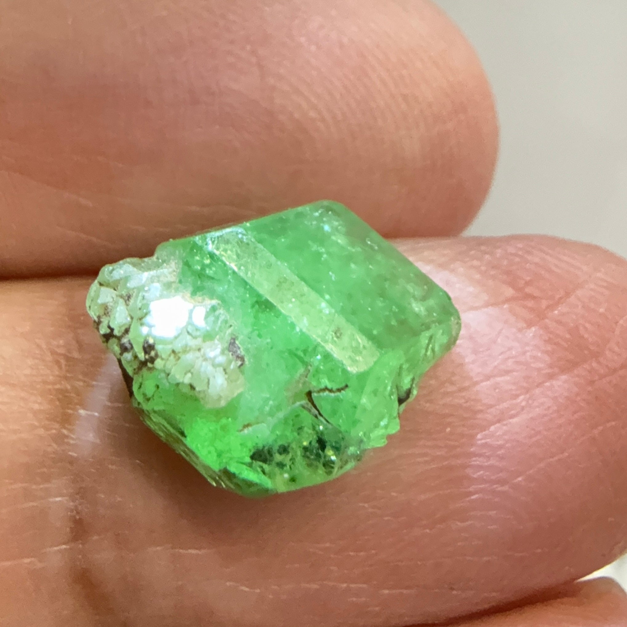 Tsavorite Crystal, 7.28ct, Merelani. Tanzania, Untreated Unheated