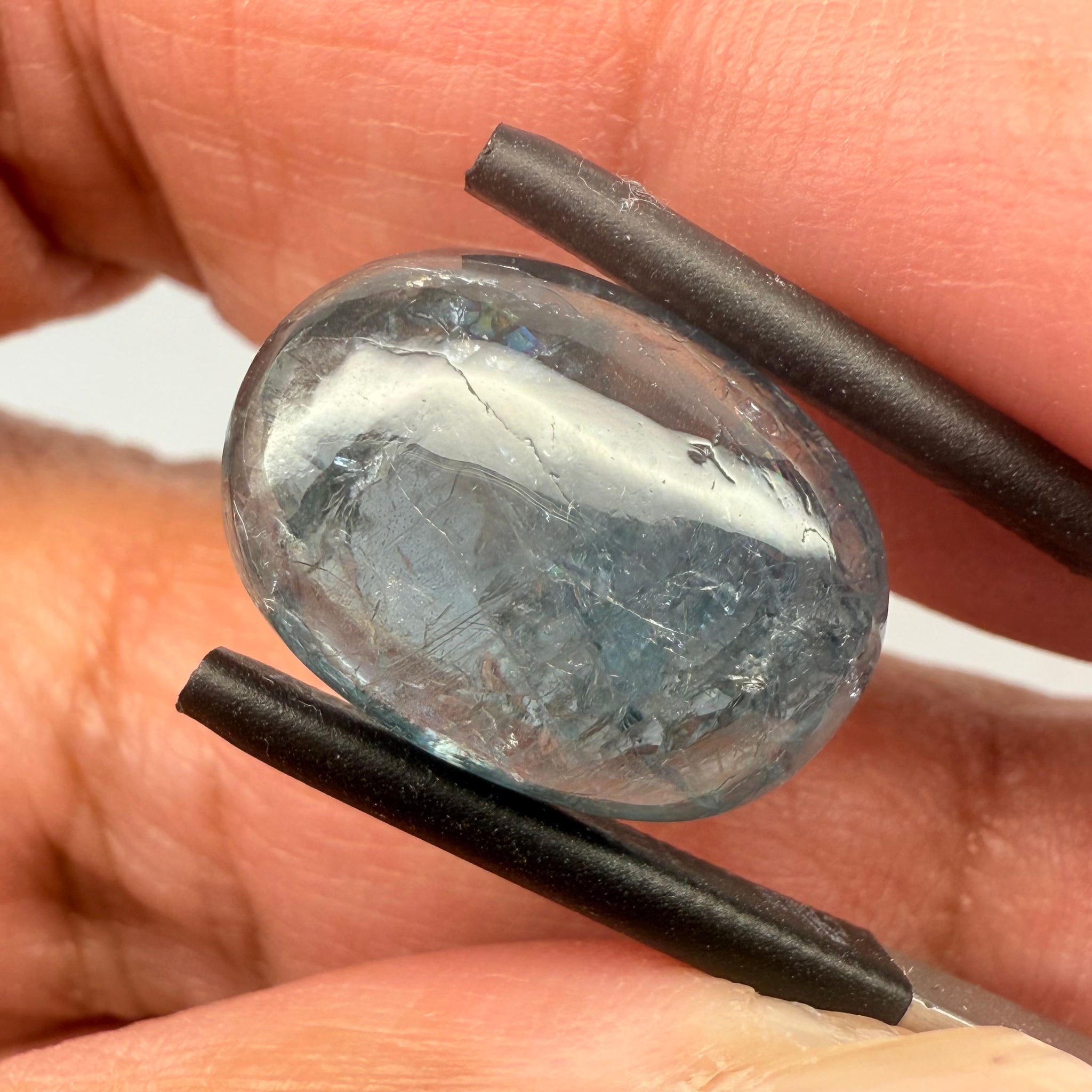 Sapphire Cabochon. 14.09ct, Umba, Tanzania. Untreated Unheated. 16.2x 11.7 x 6.7mm