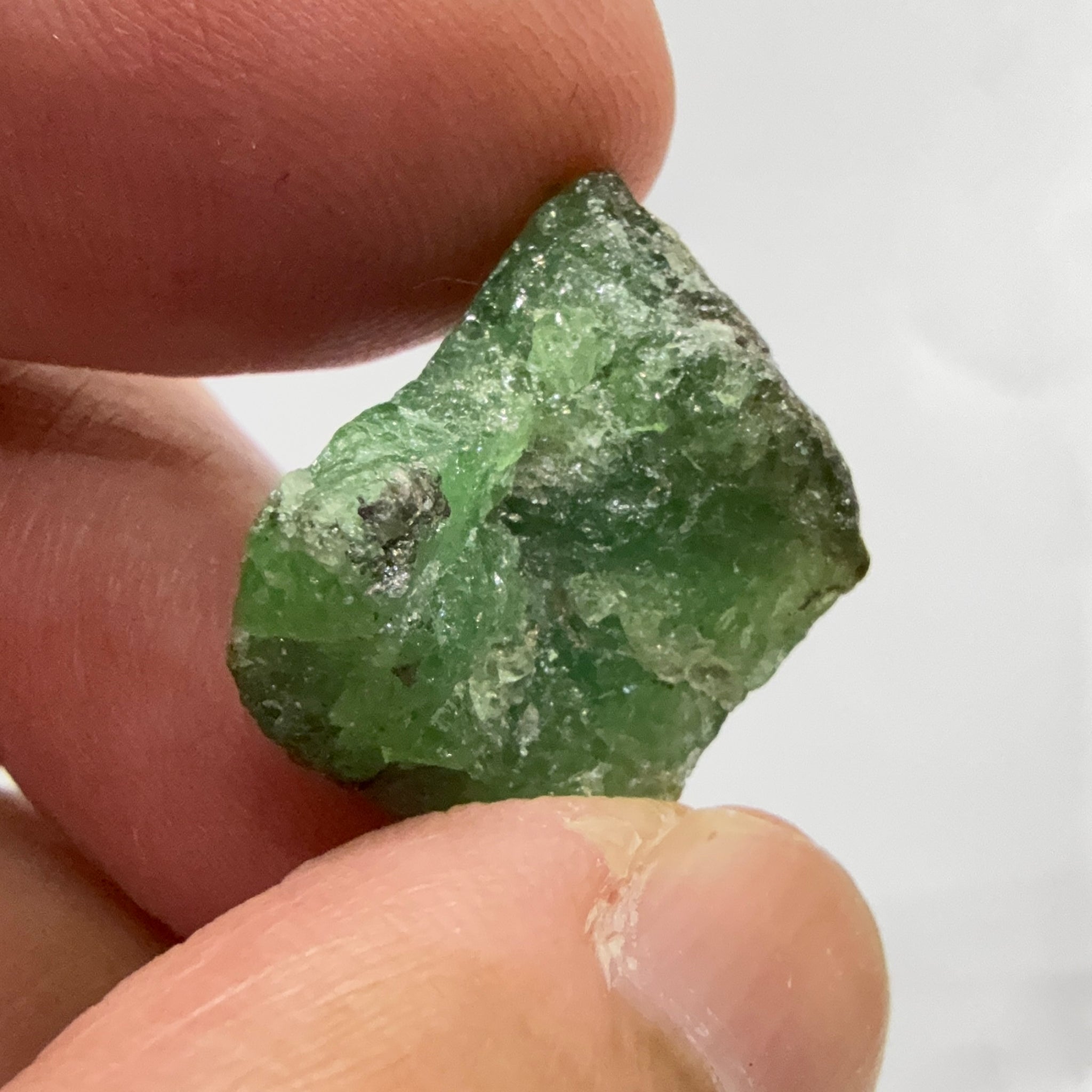 Tsavorite Specimen Crystal, 28.44ct, Tanzania, Untreated Unheated