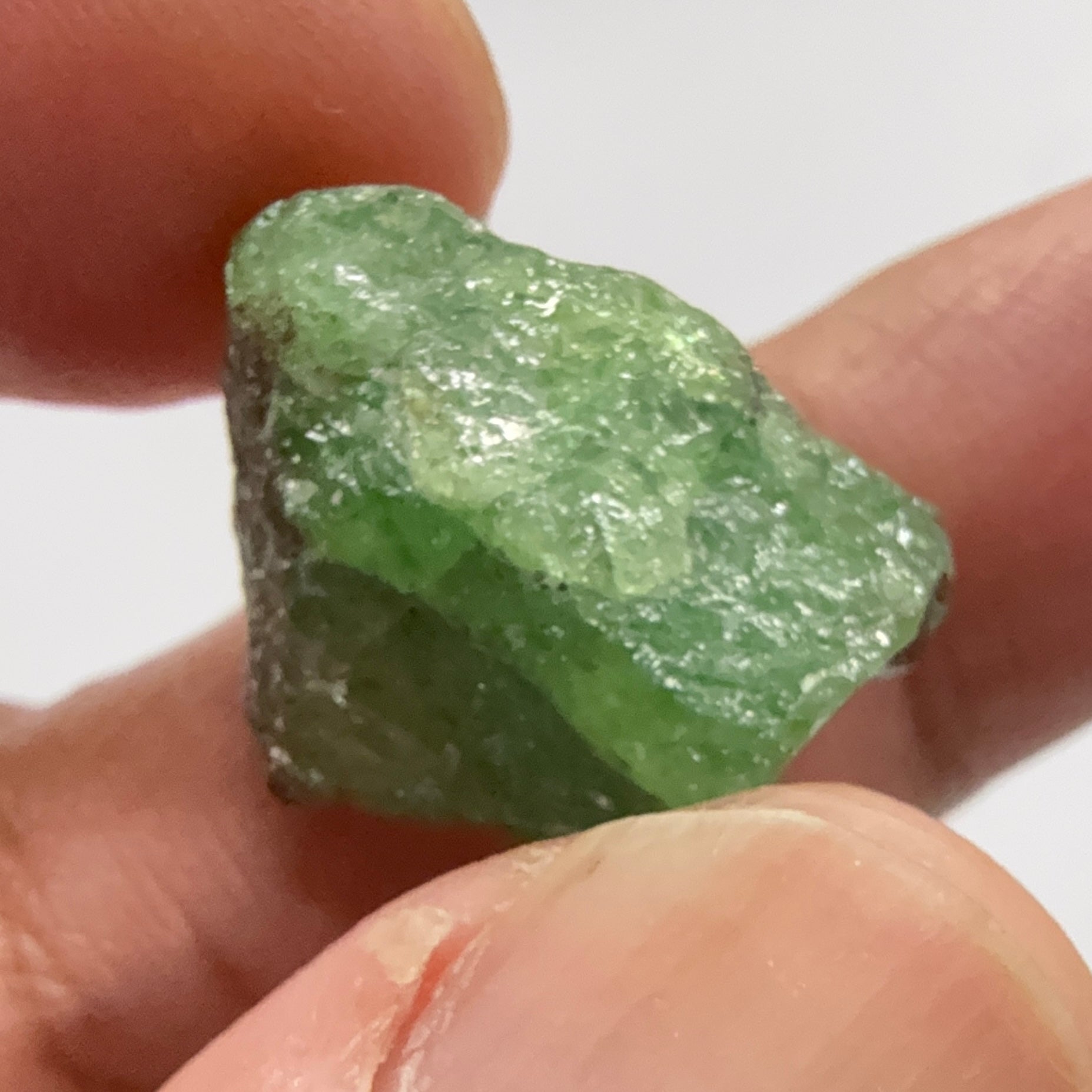 Tsavorite Specimen Crystal, 28.44ct, Tanzania, Untreated Unheated