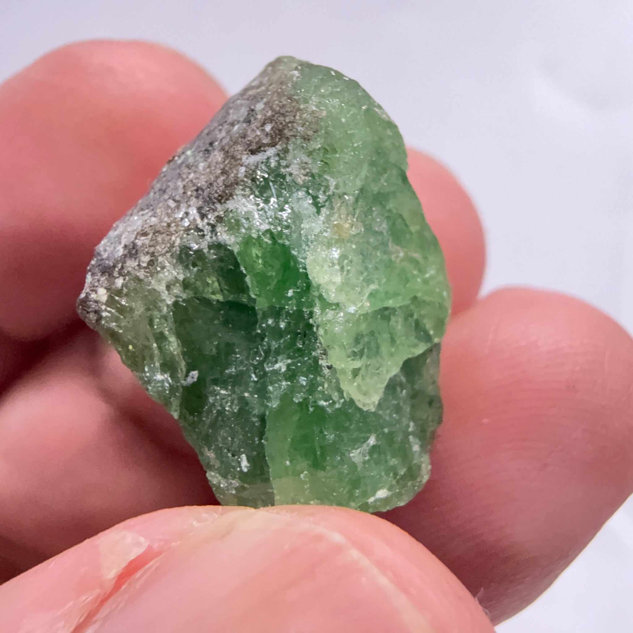 Tsavorite Specimen Crystal, 28.44ct, Tanzania, Untreated Unheated