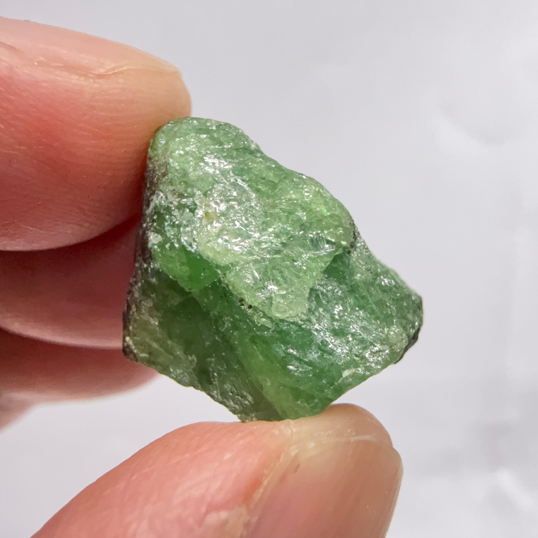 Tsavorite Specimen Crystal, 28.44ct, Tanzania, Untreated Unheated