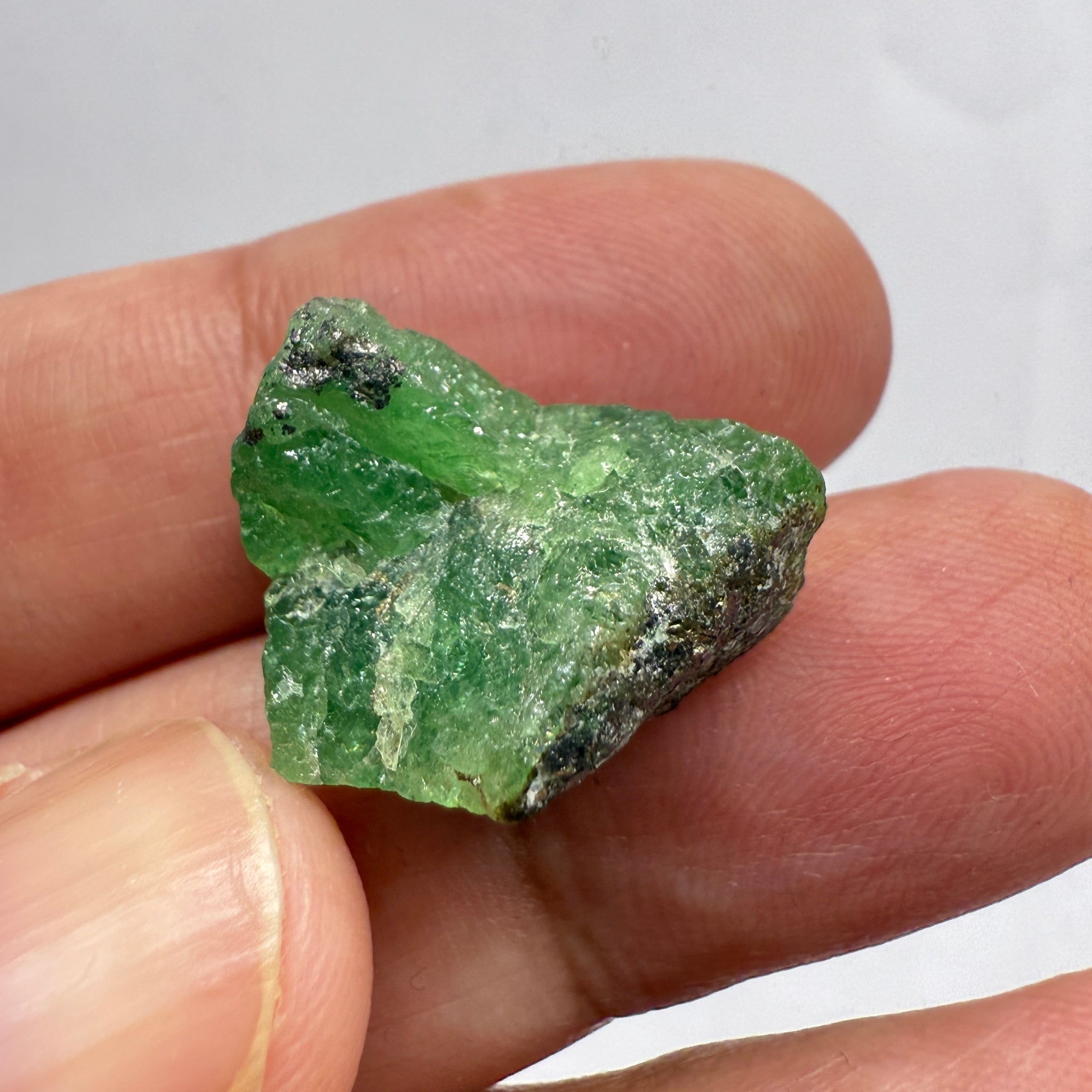 Tsavorite Specimen Crystal, 28.44ct, Tanzania, Untreated Unheated