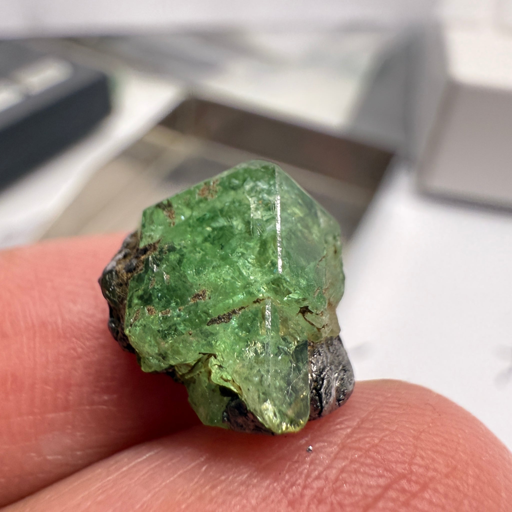 Tsavorite Crystal on Matrix. 10.72ct, Merelani. Tanzania