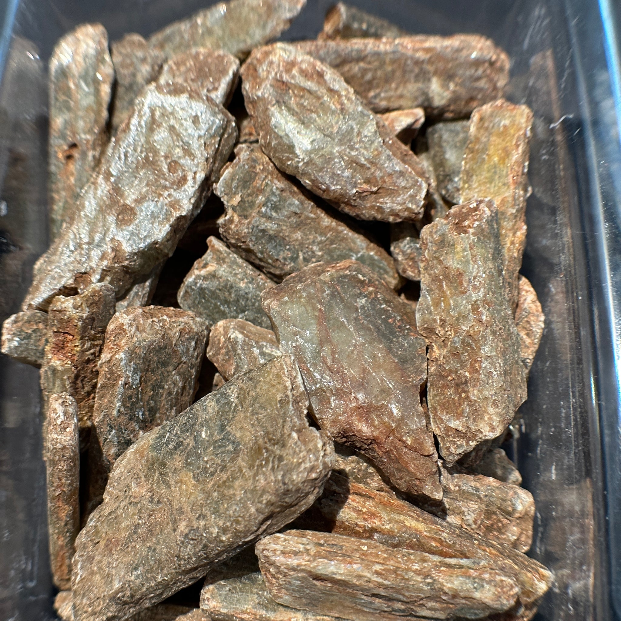 Green Orange Kyanite crystals with Mica. RARE, Tanzania. Per stone, looking for a particular shape, just ask