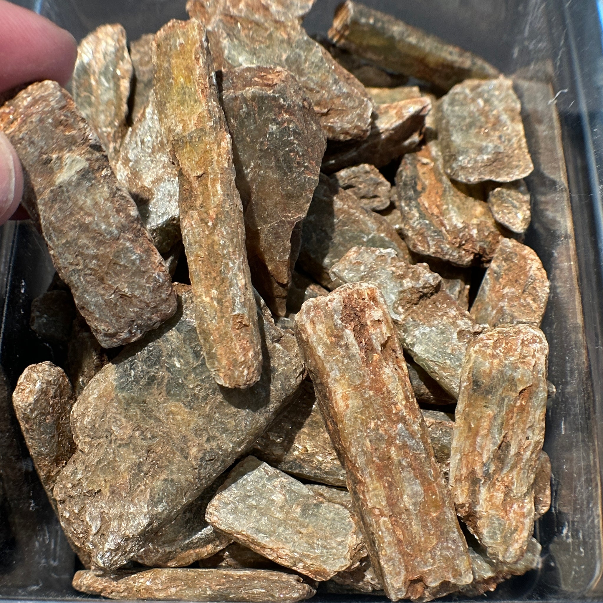 Green Orange Kyanite crystals with Mica. RARE, Tanzania. Per stone, looking for a particular shape, just ask