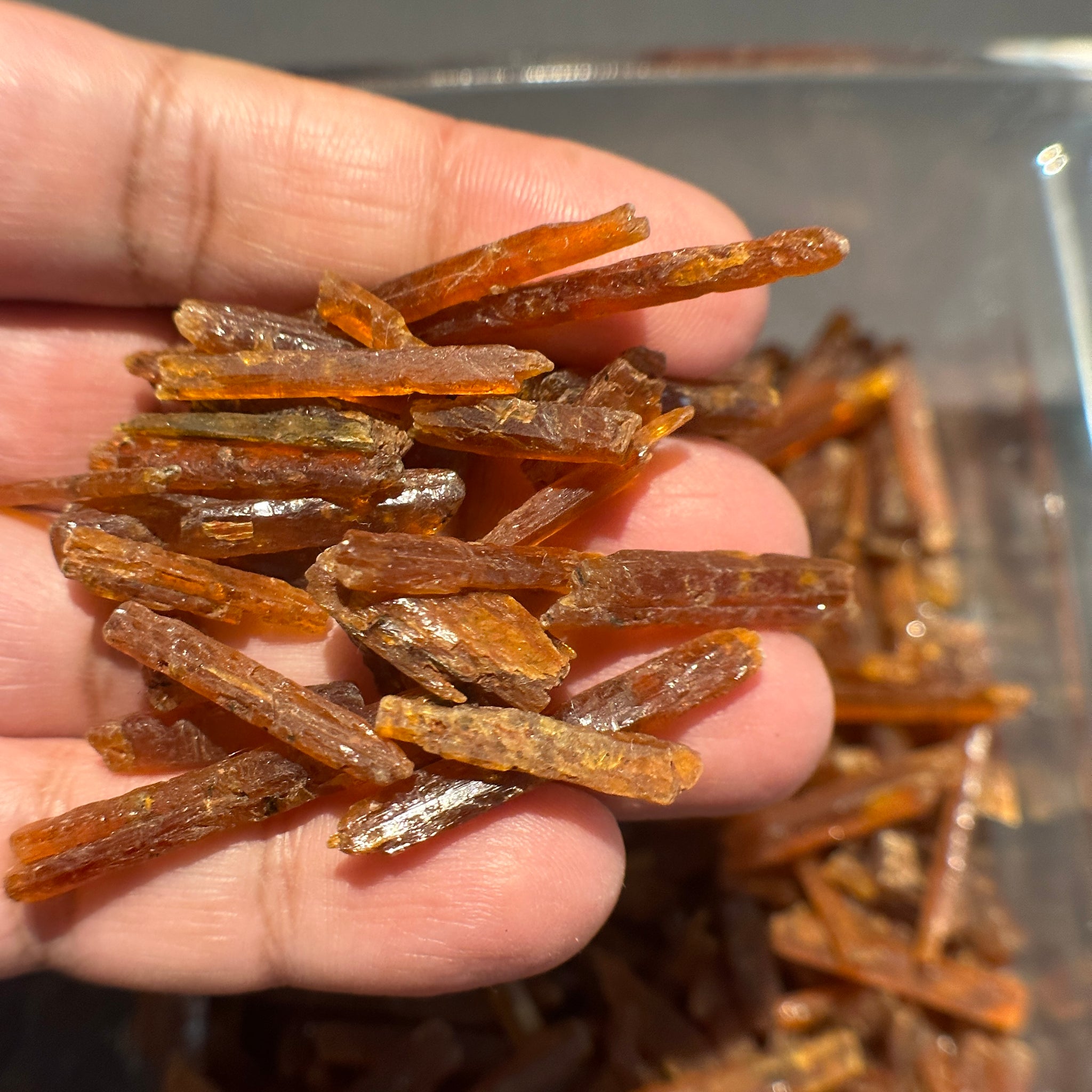 Transparent Orange Kyanite Crystals, Tanzania, thin and transparent, Per Stone