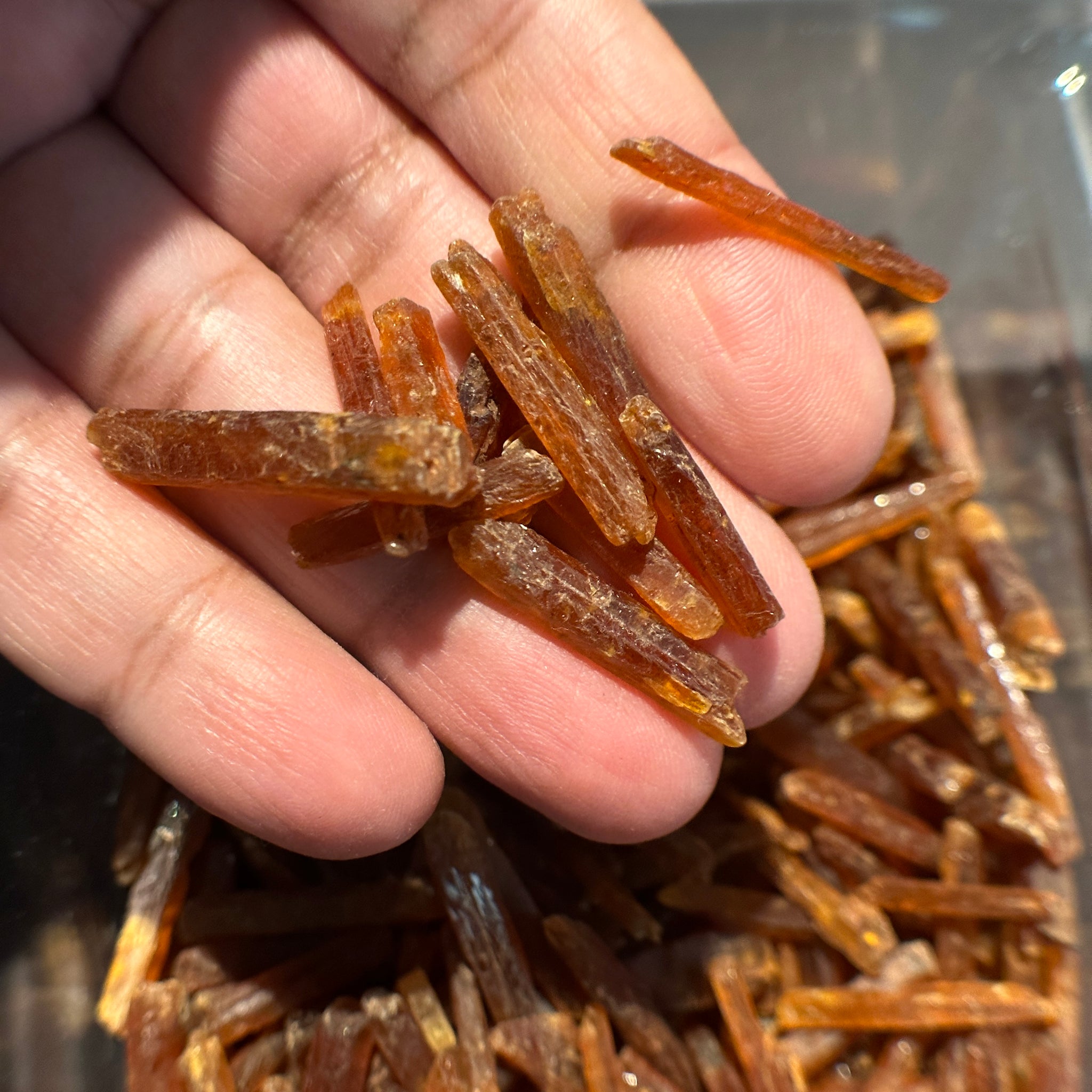 Transparent Orange Kyanite Crystals, Tanzania, thin and transparent, Per Stone