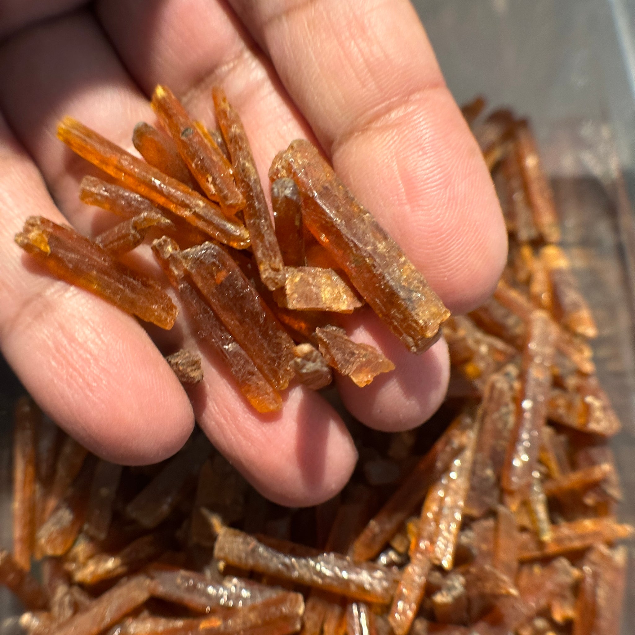 Transparent Orange Kyanite Crystals, Tanzania, thin and transparent, Per Stone