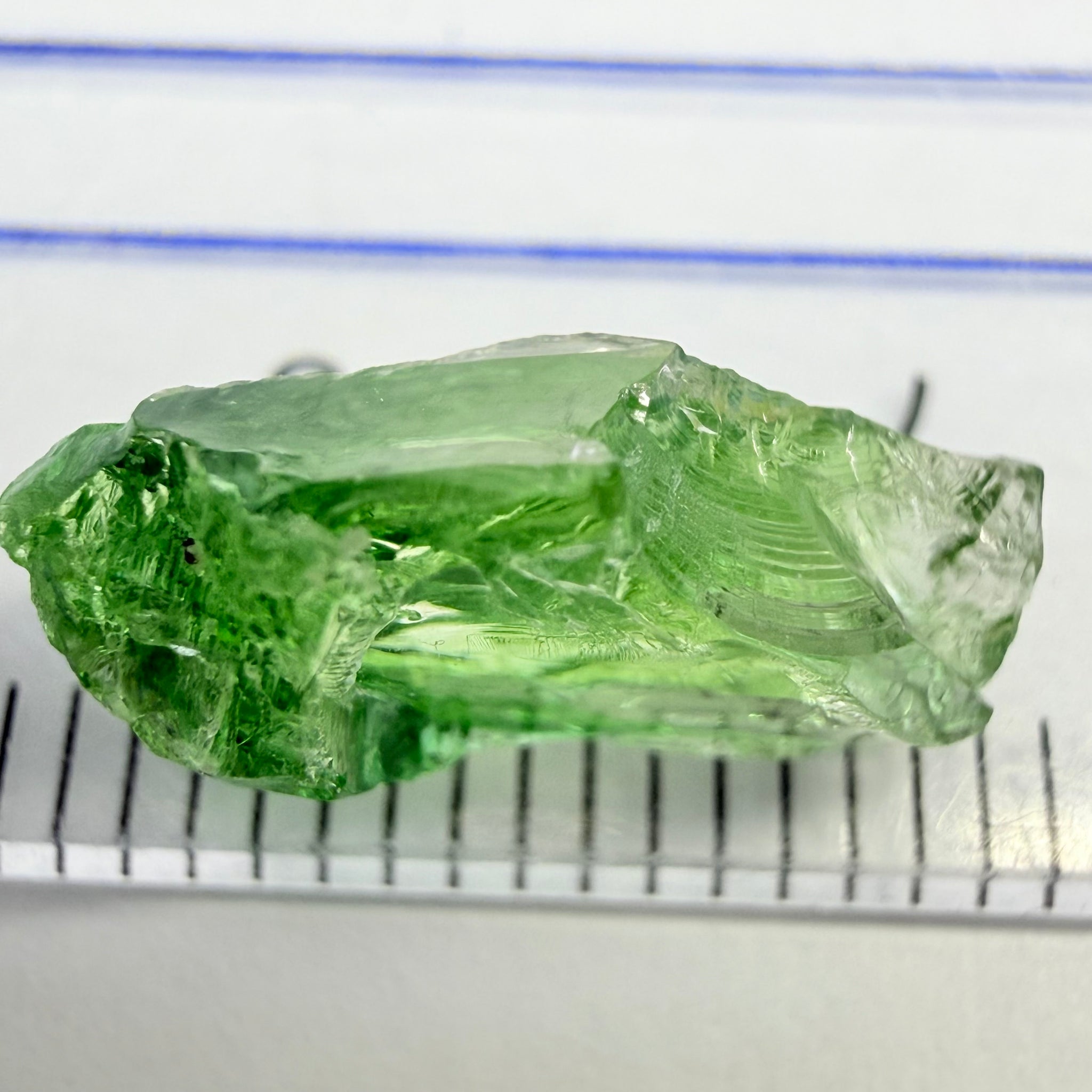 Chrome Tourmaline, 3.63ct, Laletema, Tanzania, Untreated Unheated, flat, included and colour zoned