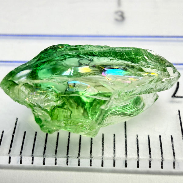 Chrome Tourmaline, 3.63ct, Laletema, Tanzania, Untreated Unheated, flat, included and colour zoned