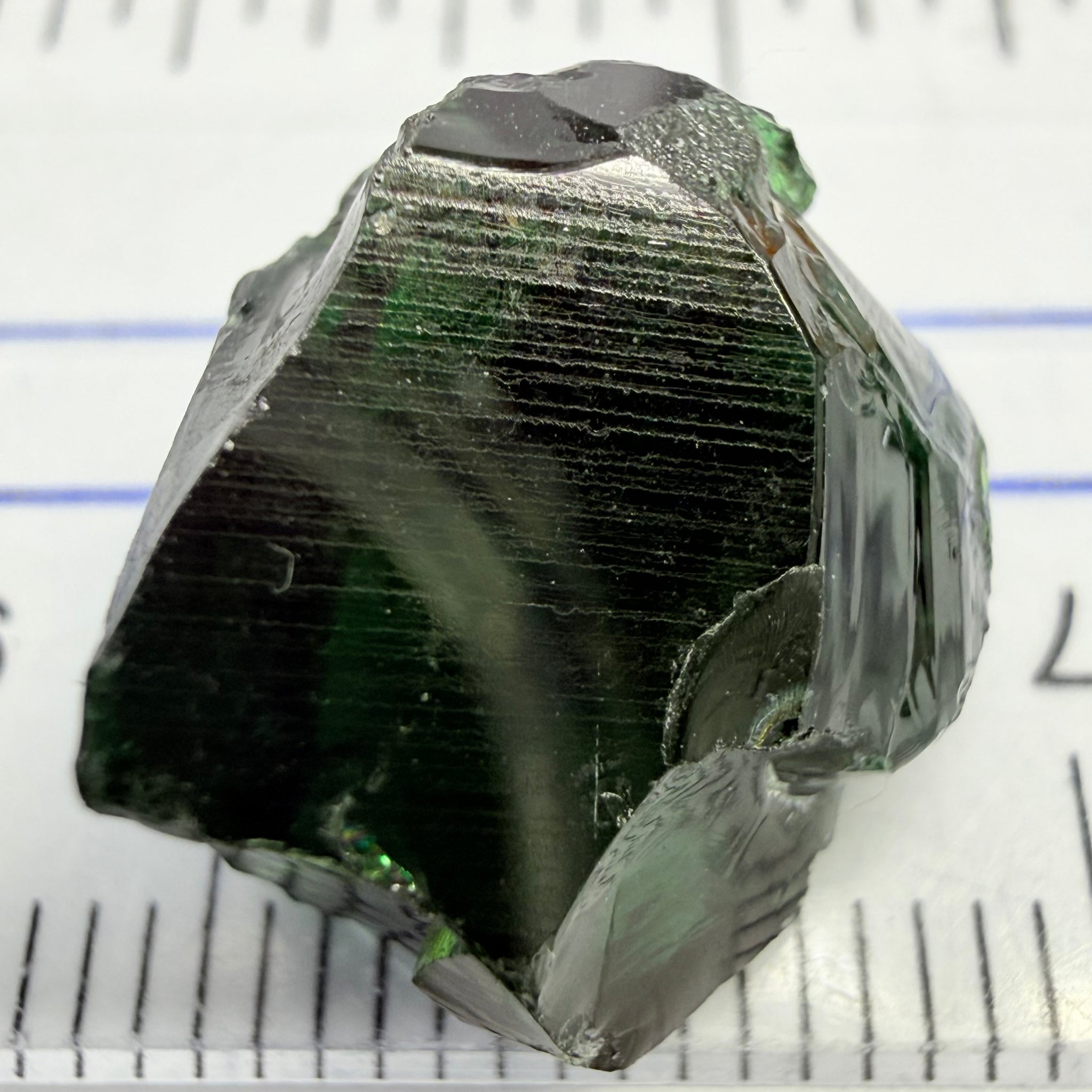 Chrome Tourmaline - dark stone, 12.48ct, Laletema, Tanzania, Untreated Unheated, vvs-if