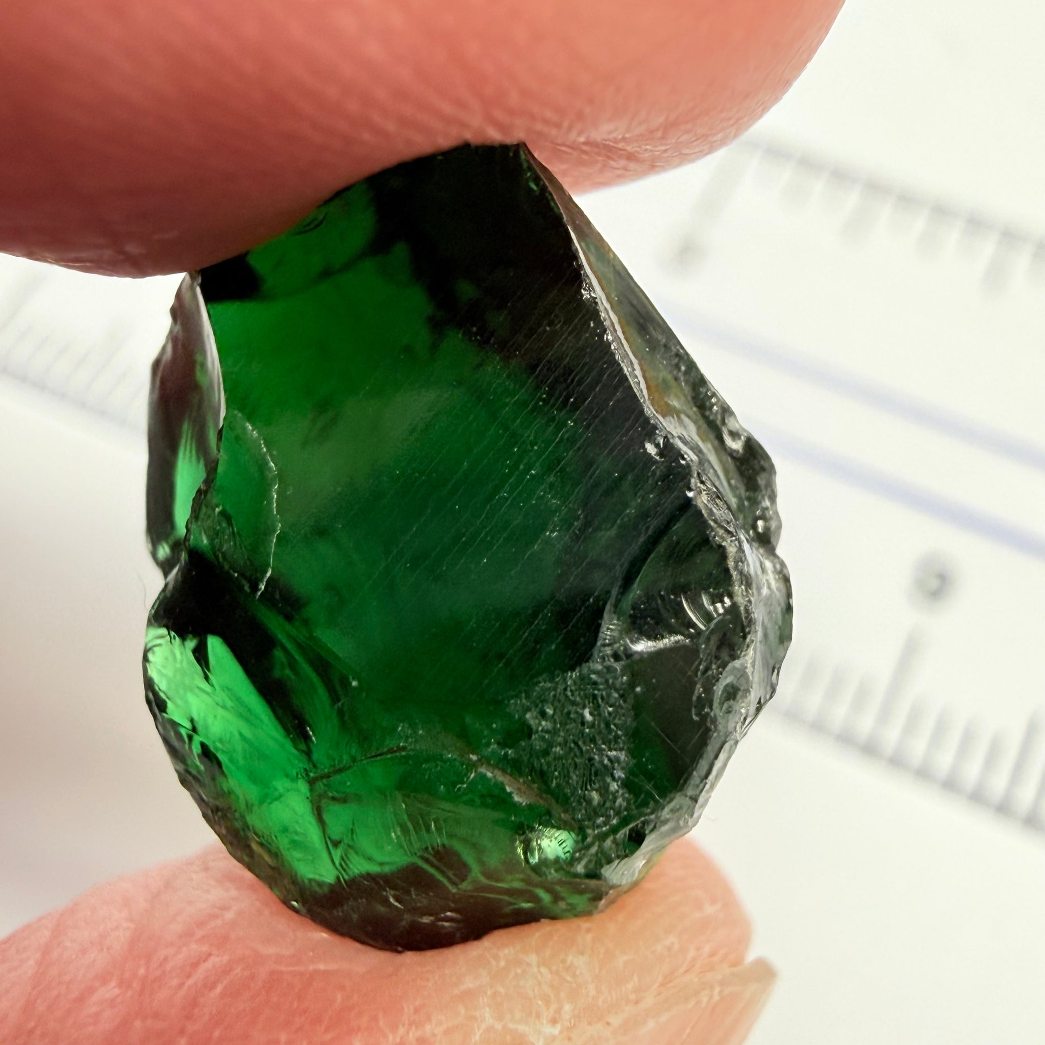 Chrome Tourmaline - dark stone, 12.48ct, Laletema, Tanzania, Untreated Unheated, vvs-if