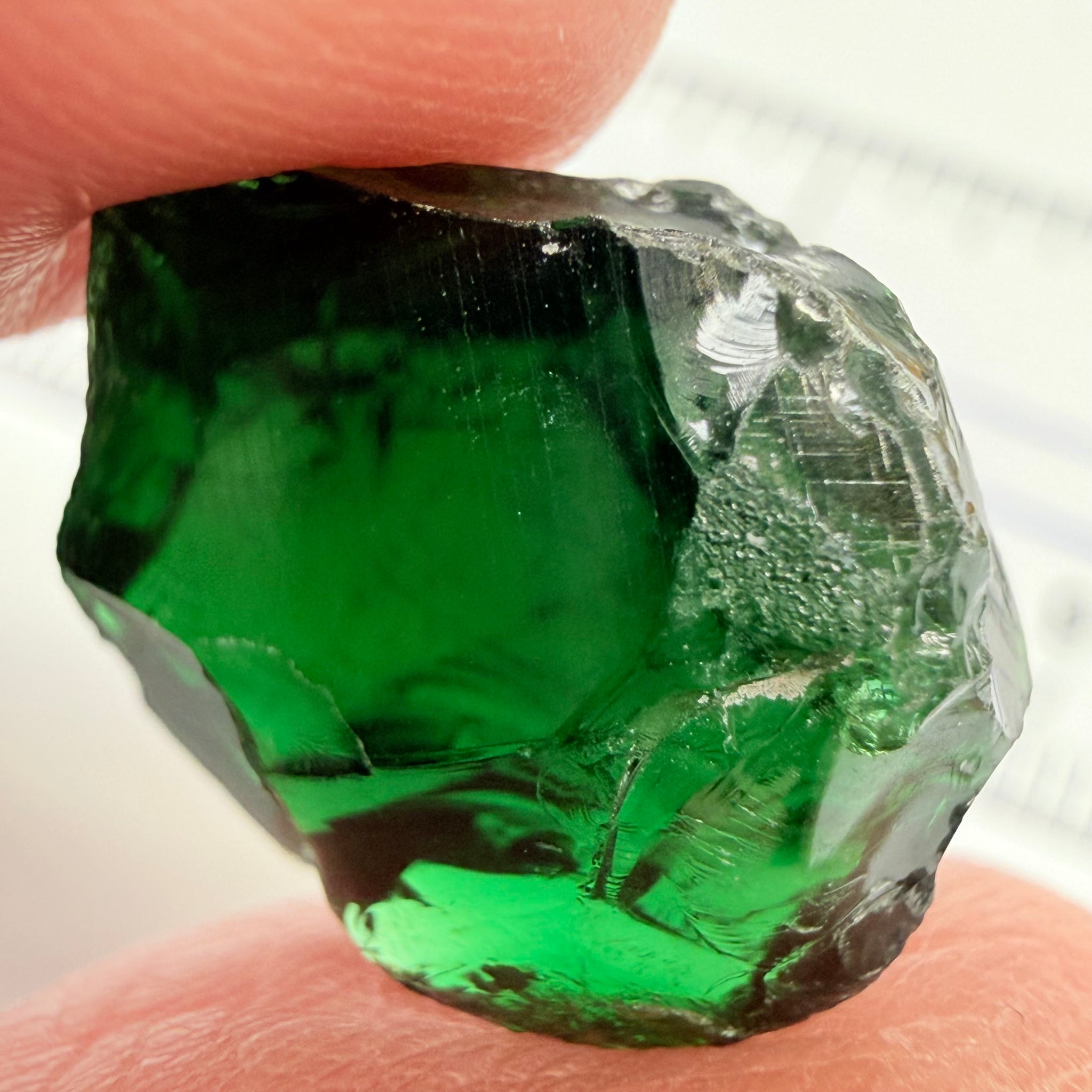 Chrome Tourmaline - dark stone, 12.48ct, Laletema, Tanzania, Untreated Unheated, vvs-if