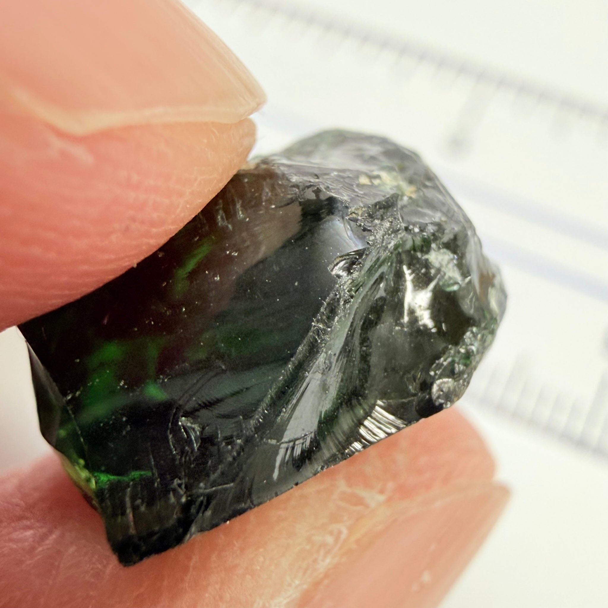 Chrome Tourmaline - dark stone, 12.48ct, Laletema, Tanzania, Untreated Unheated, vvs-if