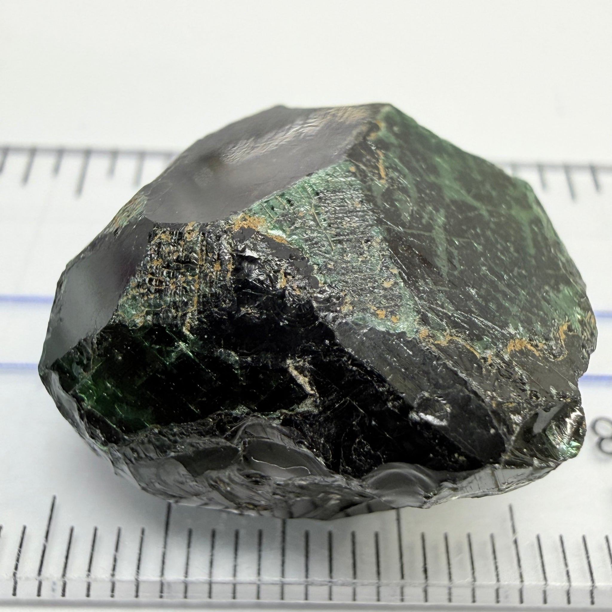 Chrome Tourmaline - very very dark, 38.47ct, Laletema, Tanzania, Untreated Unheated, vvs-if, but very dark unless you find a way to heat it to lighten the colour