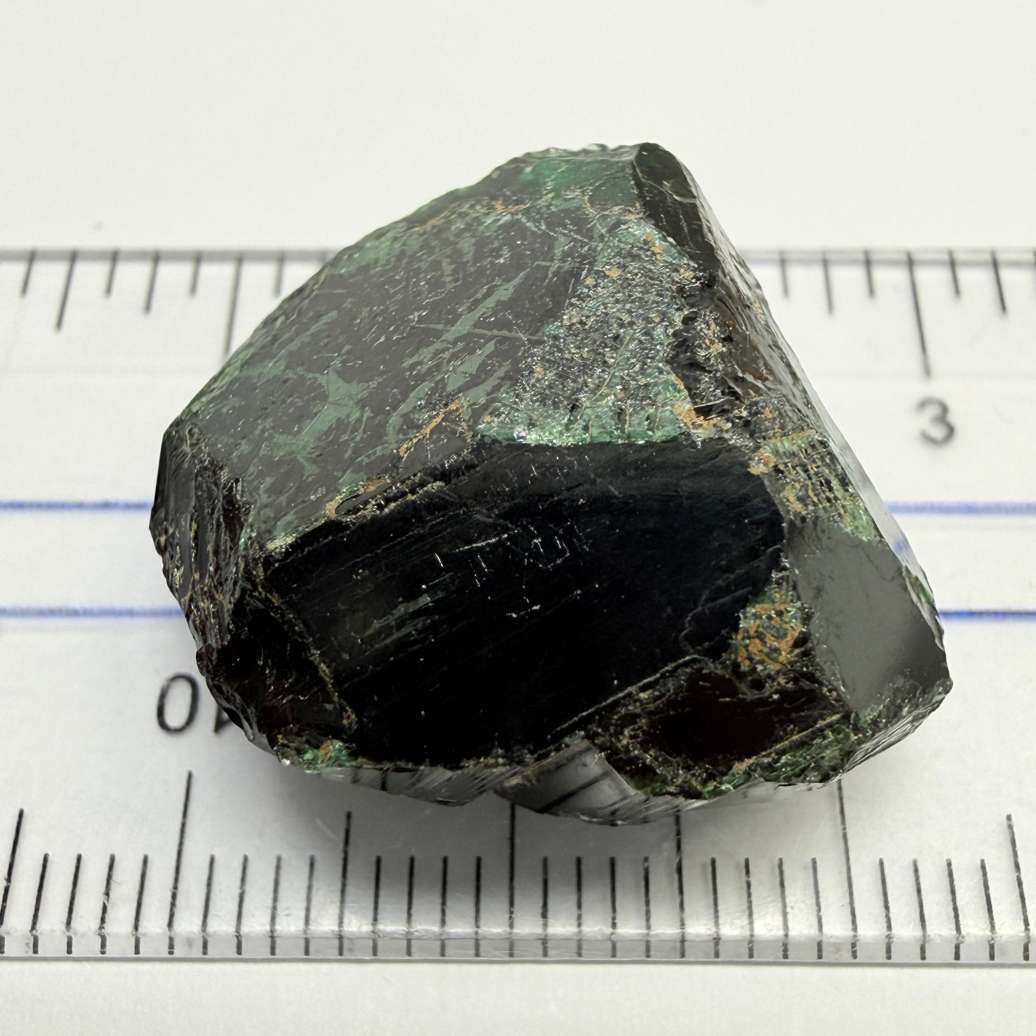 Chrome Tourmaline - very very dark, 38.47ct, Laletema, Tanzania, Untreated Unheated, vvs-if, but very dark unless you find a way to heat it to lighten the colour