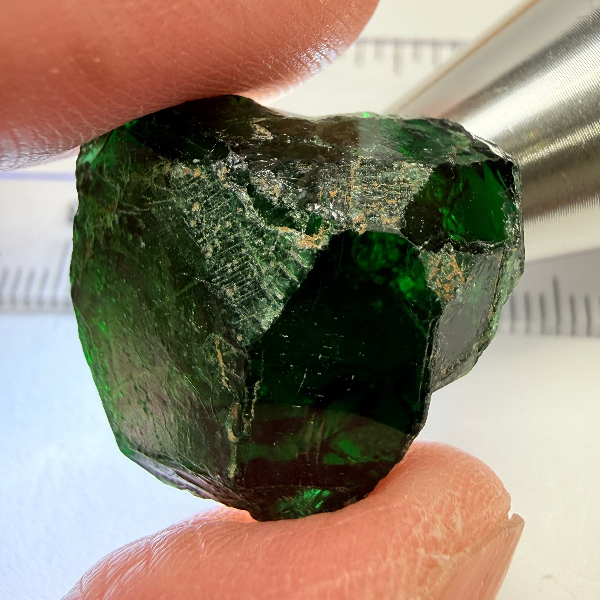 Chrome Tourmaline - very very dark, 38.47ct, Laletema, Tanzania, Untreated Unheated, vvs-if, but very dark unless you find a way to heat it to lighten the colour