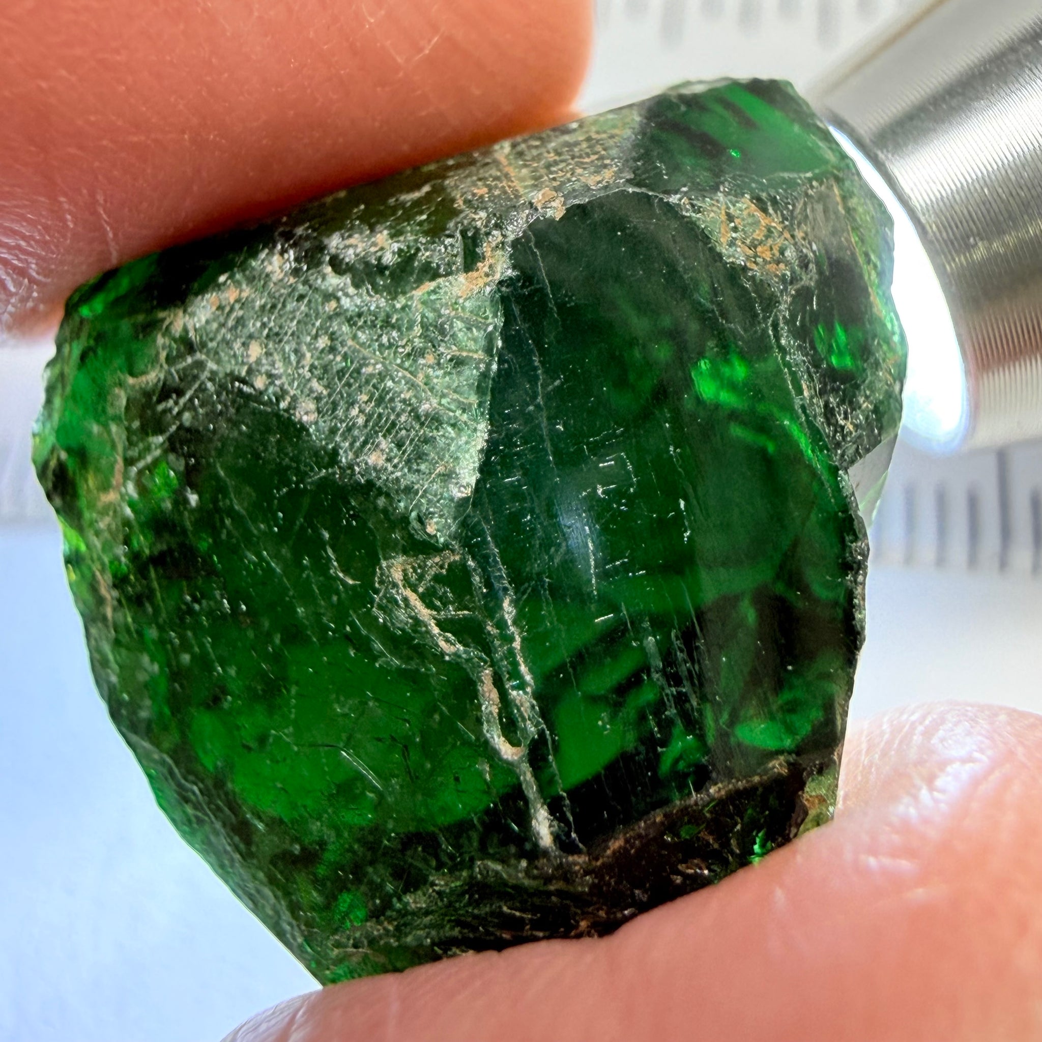 Chrome Tourmaline - very very dark, 38.47ct, Laletema, Tanzania, Untreated Unheated, vvs-if, but very dark unless you find a way to heat it to lighten the colour