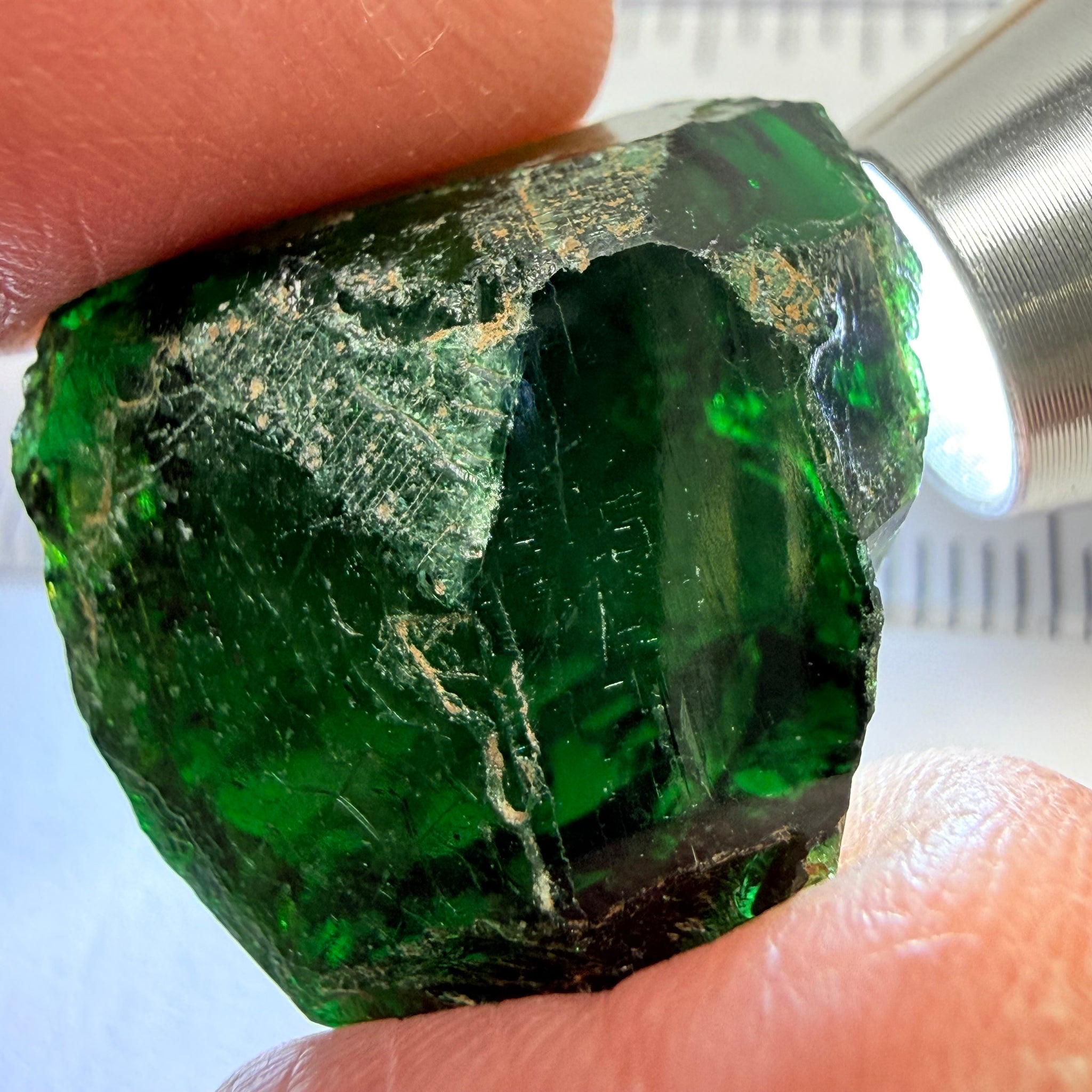 Chrome Tourmaline - very very dark, 38.47ct, Laletema, Tanzania, Untreated Unheated, vvs-if, but very dark unless you find a way to heat it to lighten the colour