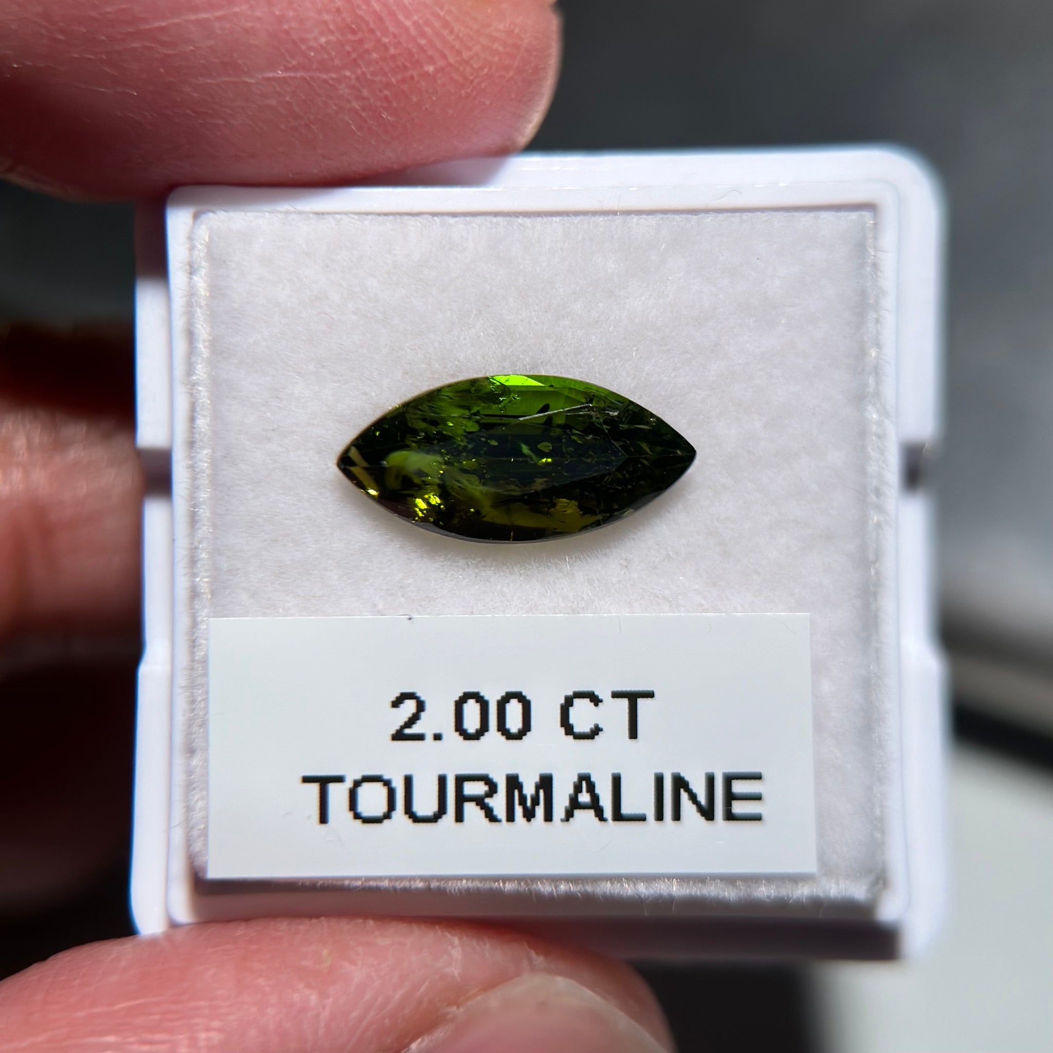 Chrome Tourmaline, 2.00ct, Tanzania, Untreated Unheated, native cut, included