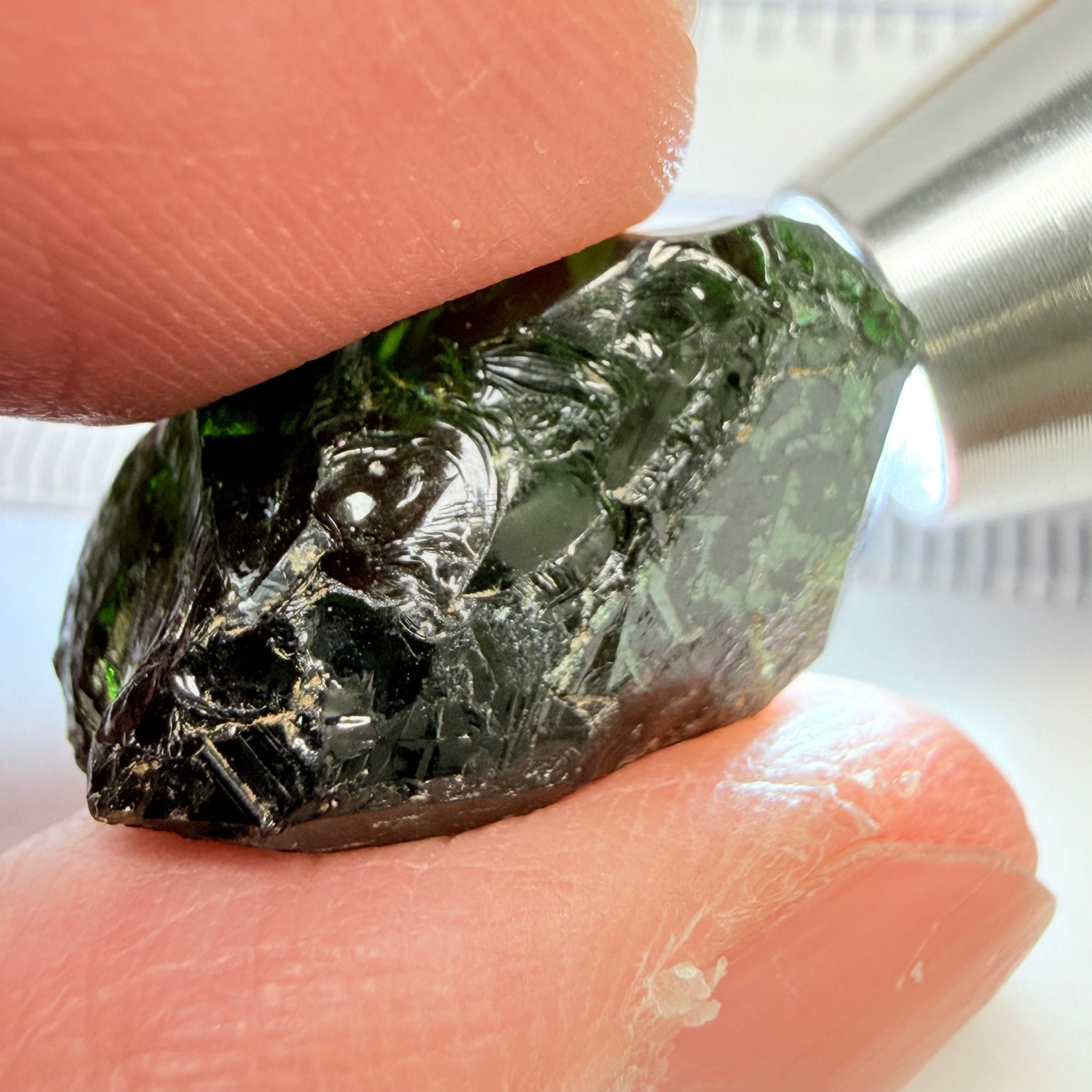 Chrome Tourmaline - very very dark, 38.47ct, Laletema, Tanzania, Untreated Unheated, vvs-if, but very dark unless you find a way to heat it to lighten the colour