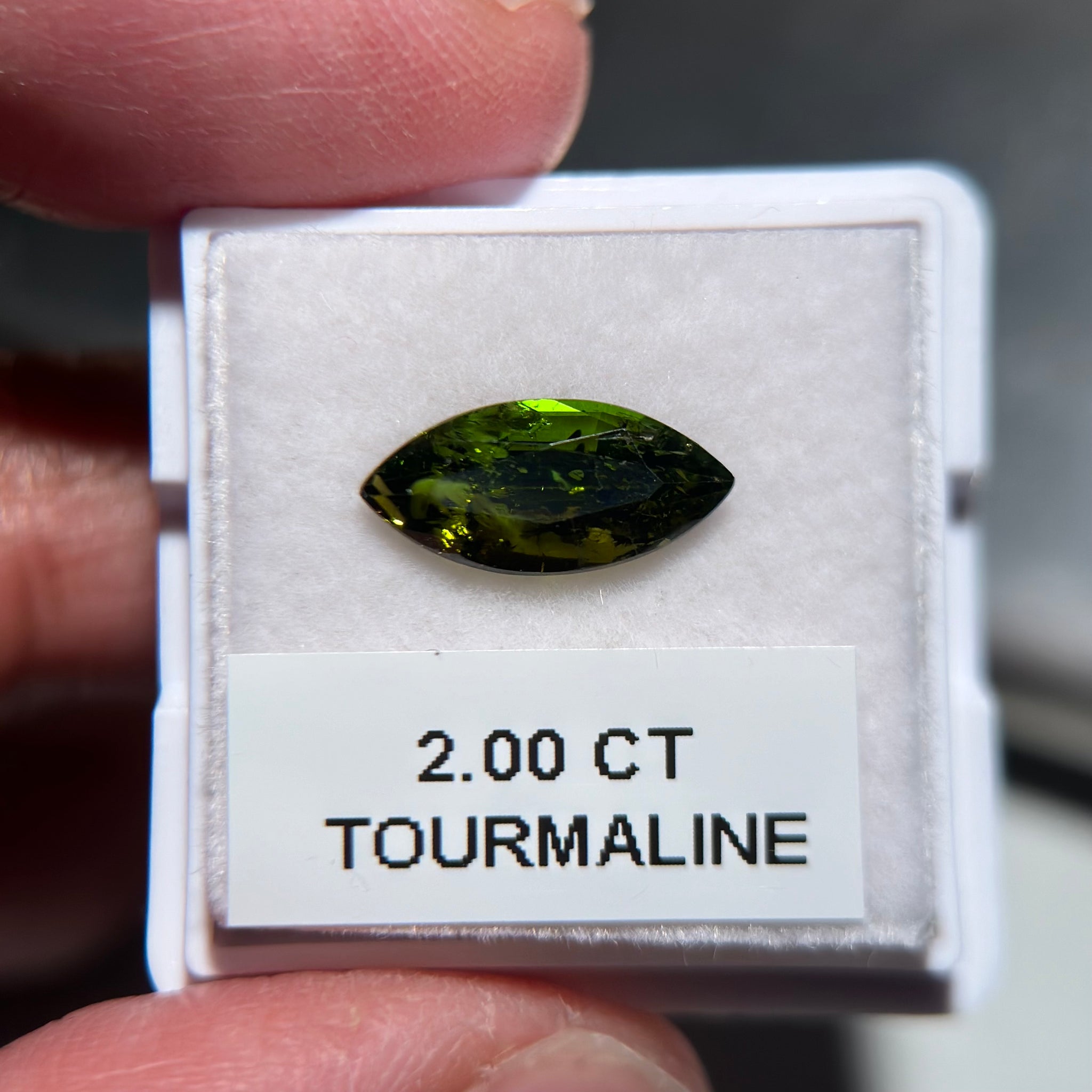 Chrome Tourmaline, 2.00ct, Tanzania, Untreated Unheated, native cut, included