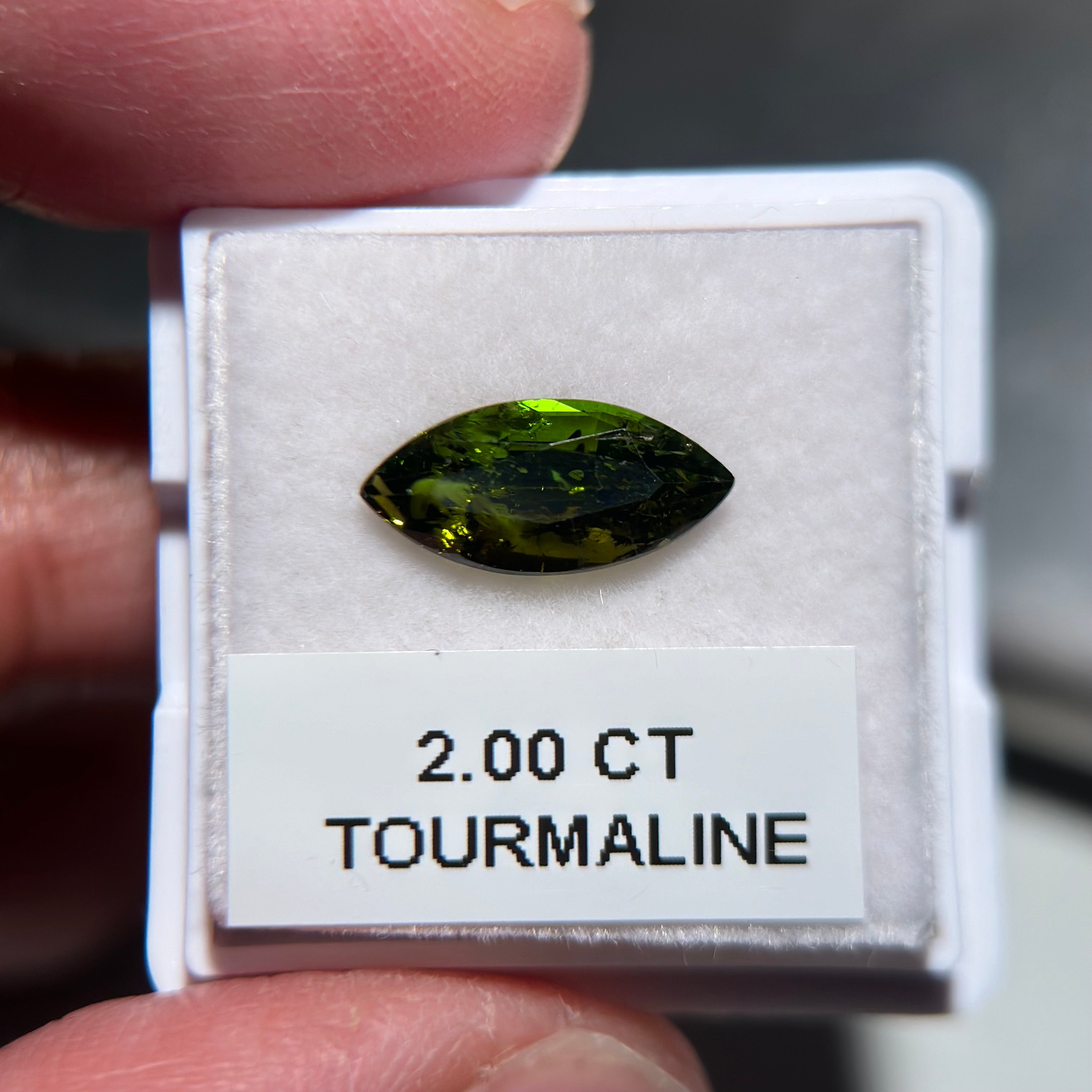 2.00ct Chrome Tourmaline, Tanzania, Untreated Unheated, native cut, included