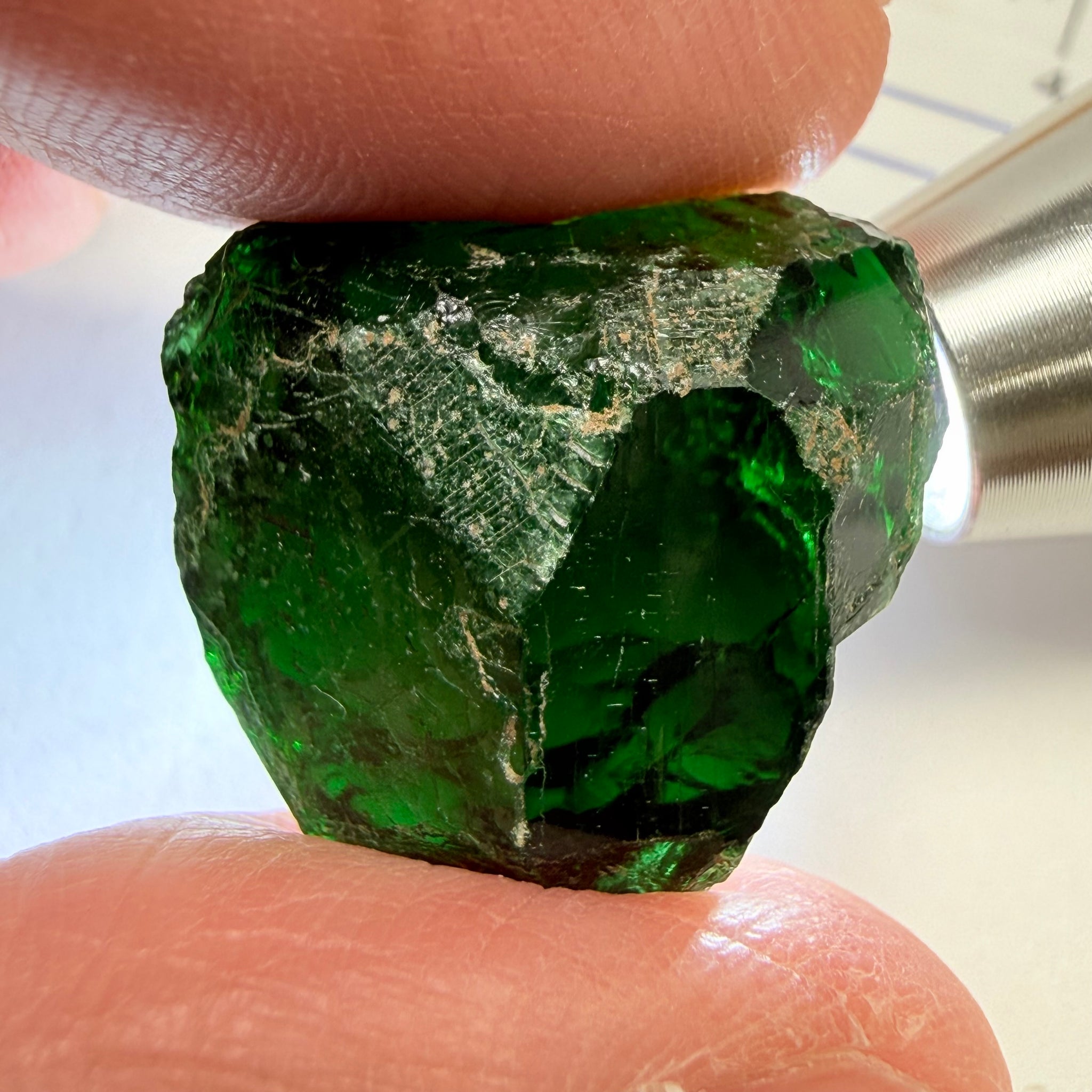 Chrome Tourmaline - very very dark, 38.47ct, Laletema, Tanzania, Untreated Unheated, vvs-if, but very dark unless you find a way to heat it to lighten the colour