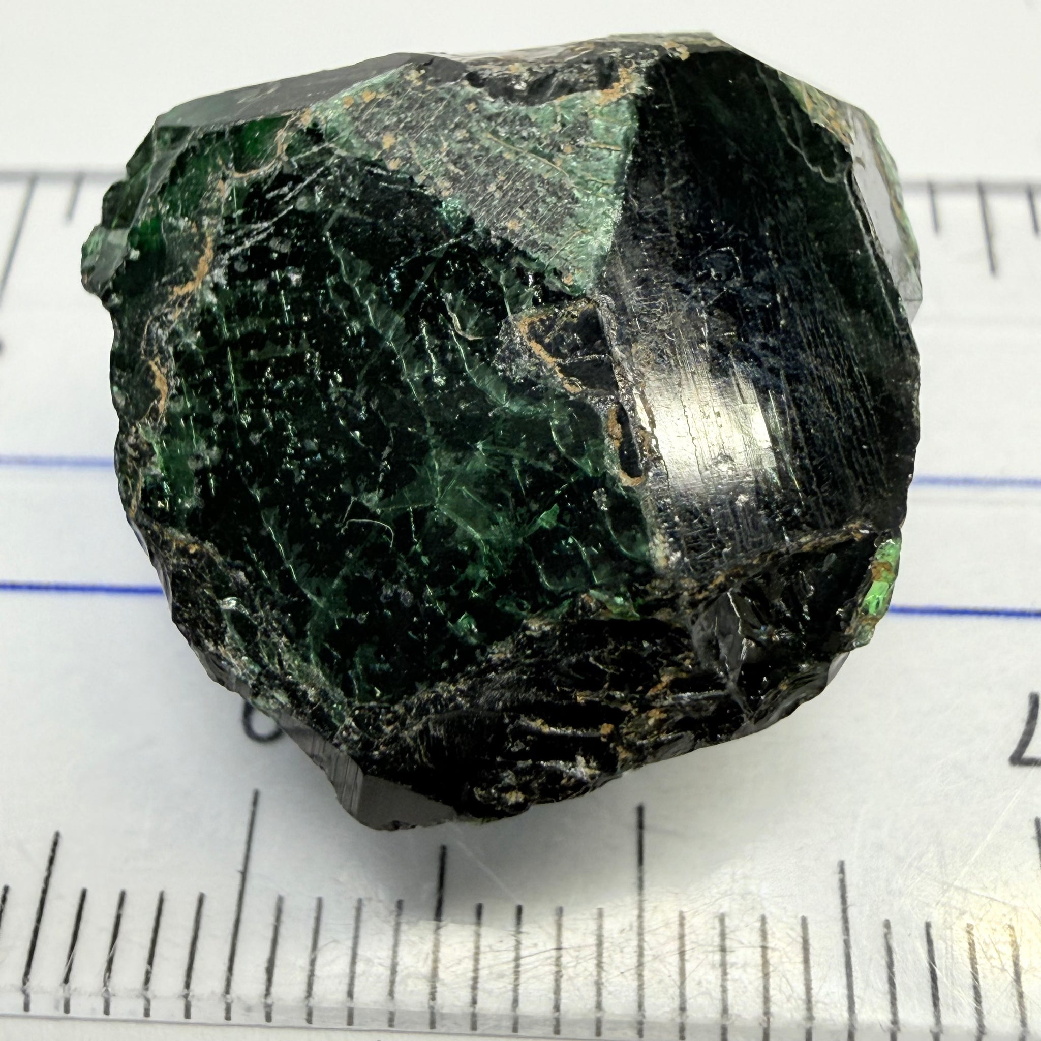 Chrome Tourmaline - very very dark, 38.47ct, Laletema, Tanzania, Untreated Unheated, vvs-if, but very dark unless you find a way to heat it to lighten the colour