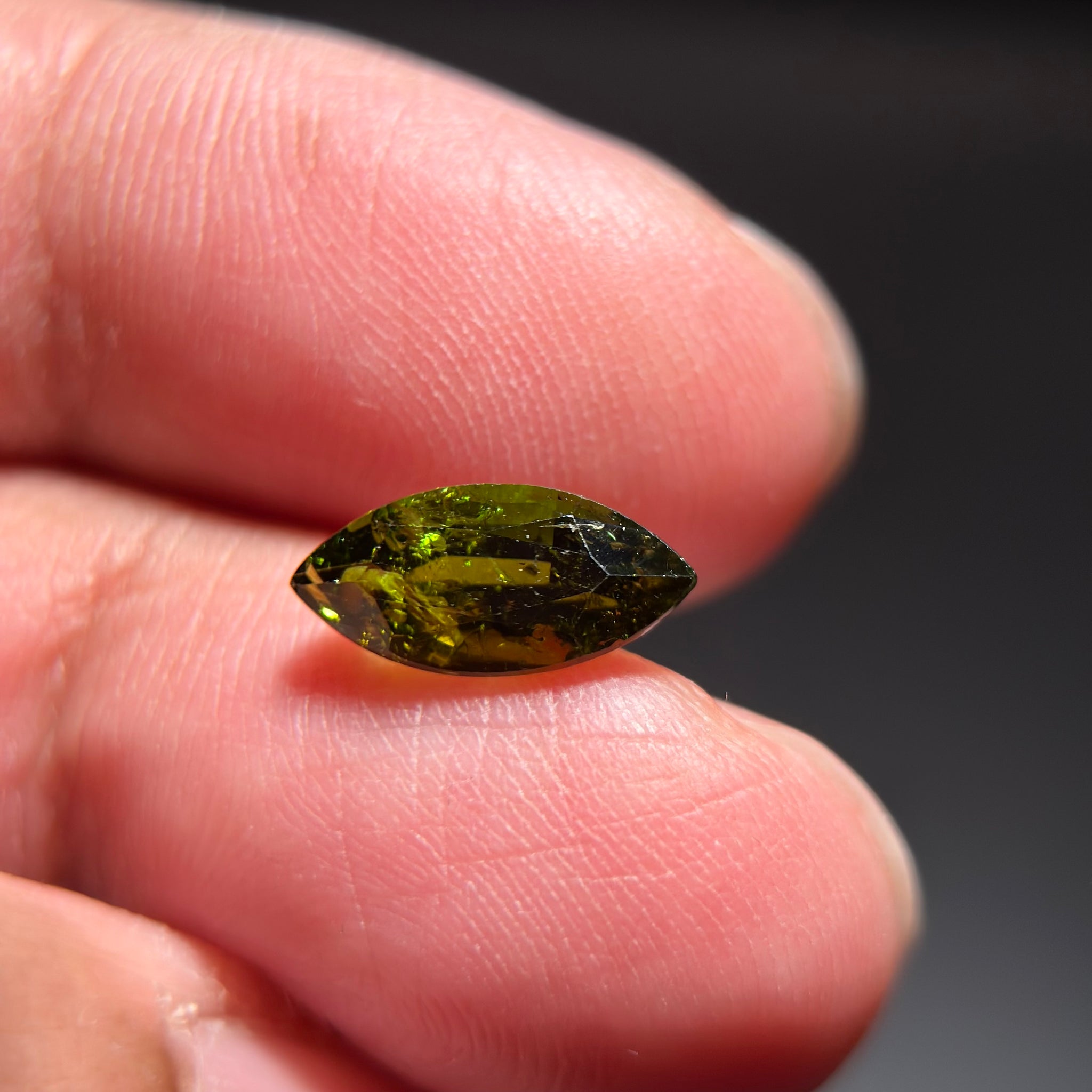 Chrome Tourmaline, 2.00ct, Tanzania, Untreated Unheated, native cut, included