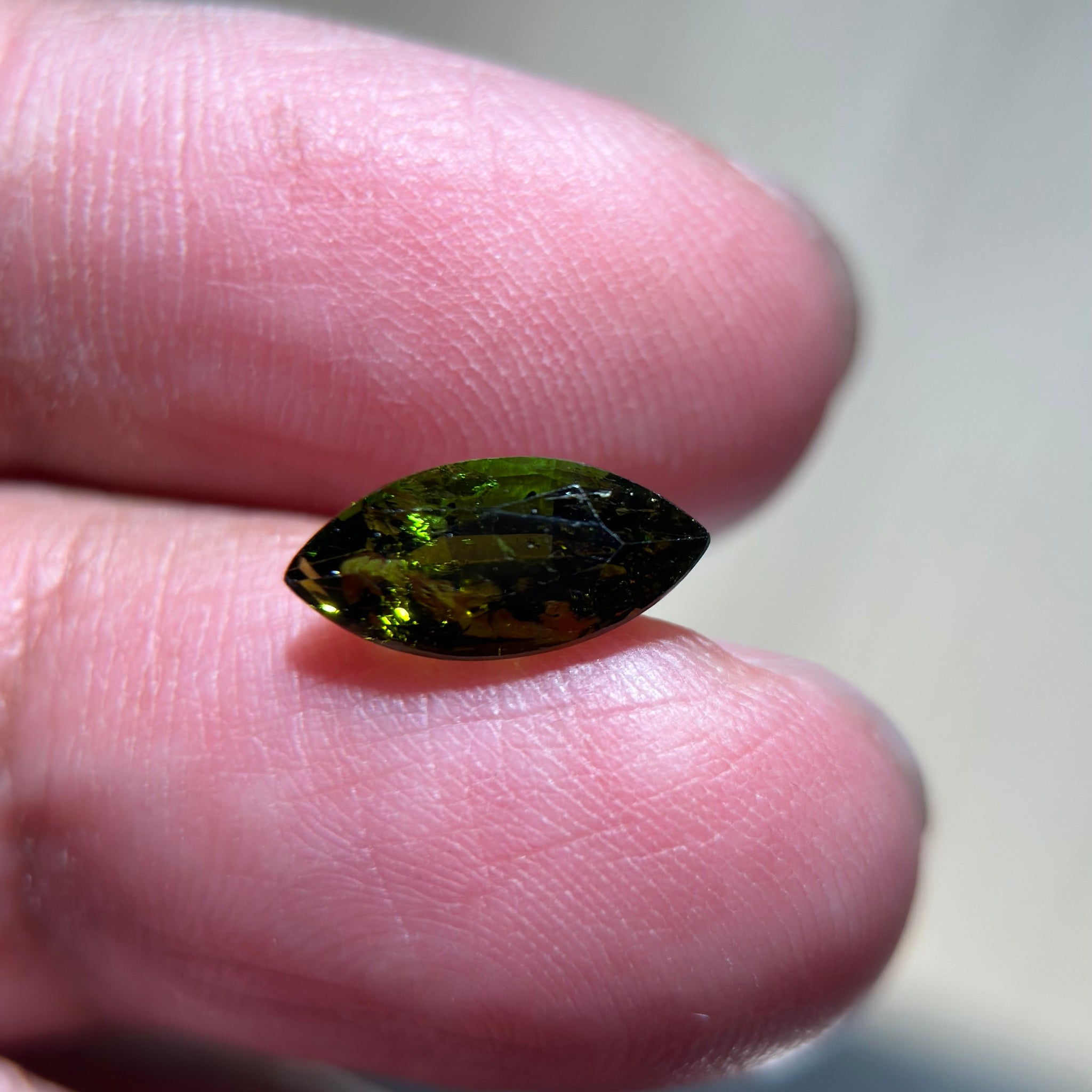 Chrome Tourmaline, 2.00ct, Tanzania, Untreated Unheated, native cut, included