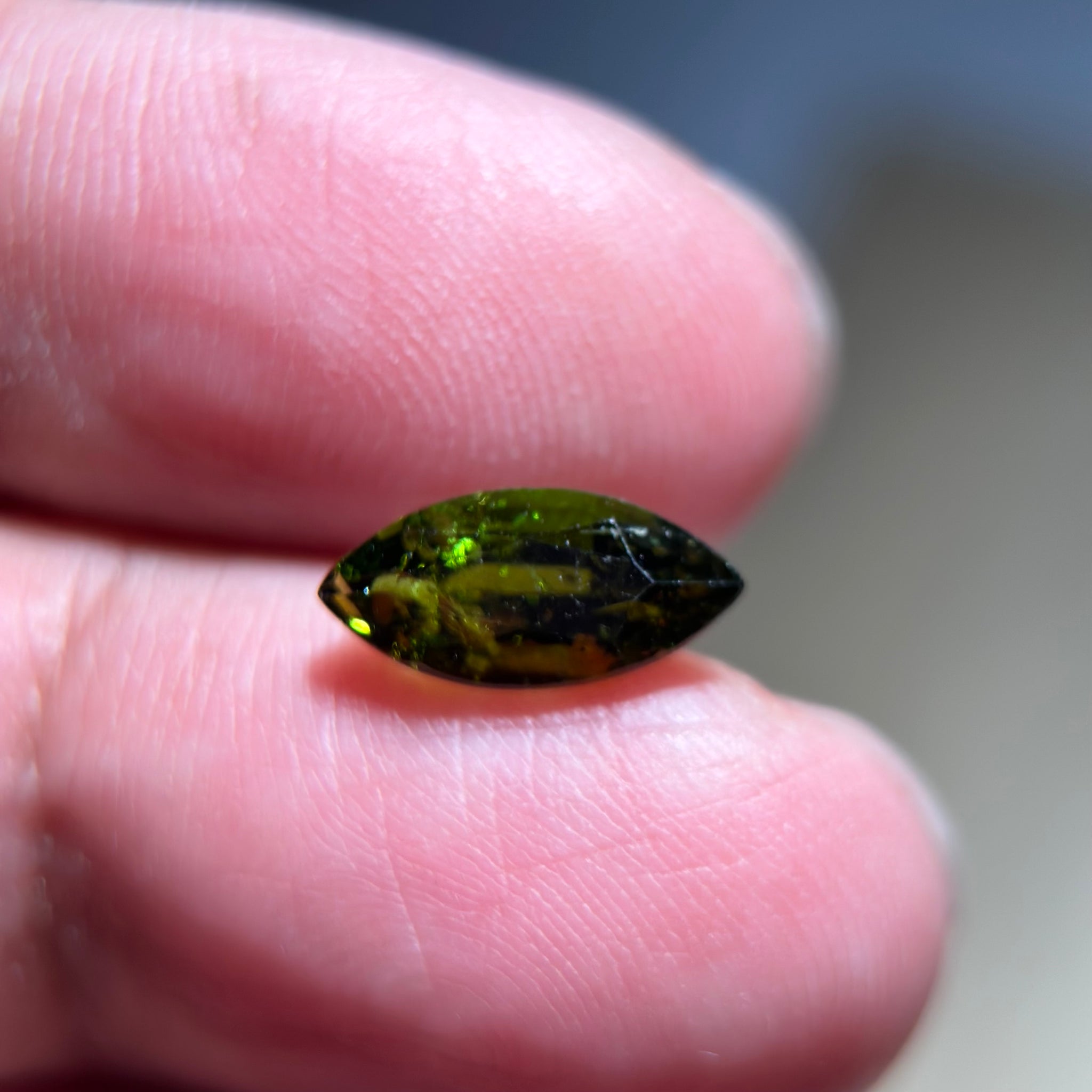 Chrome Tourmaline, 2.00ct, Tanzania, Untreated Unheated, native cut, included