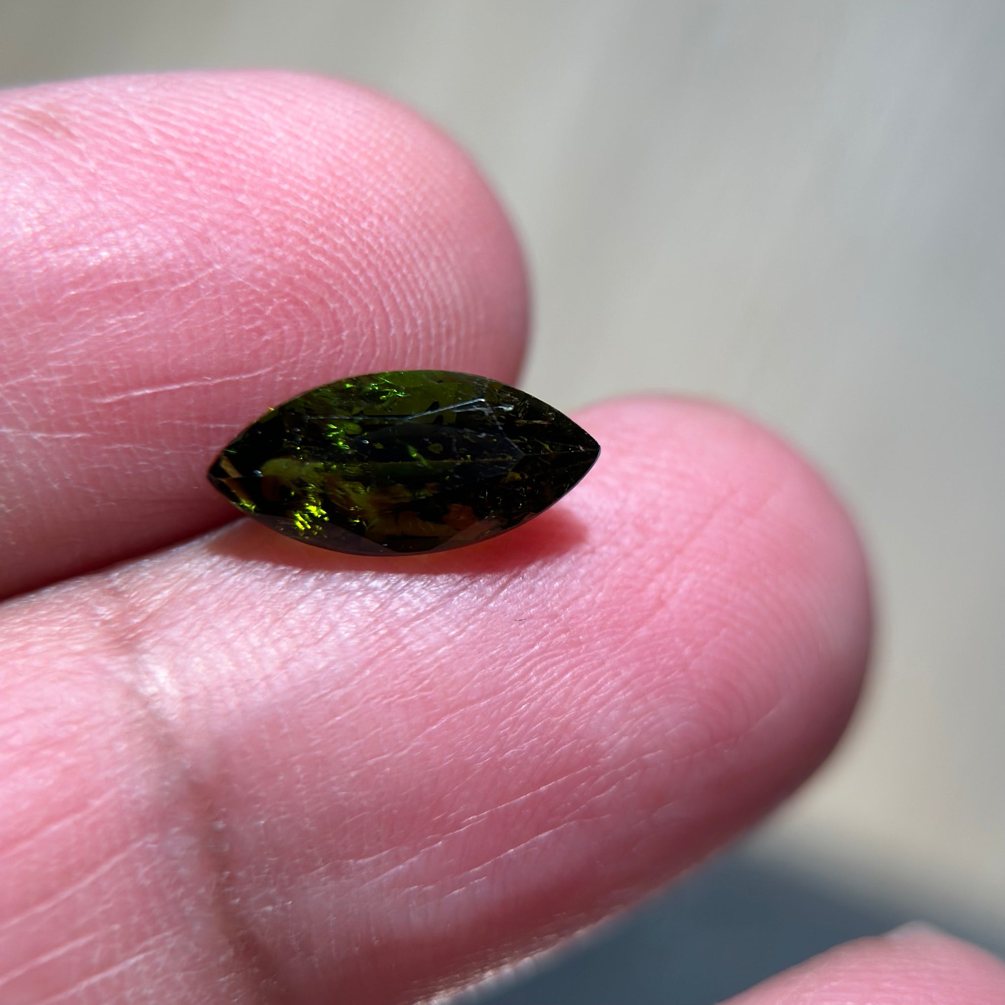 Chrome Tourmaline, 2.00ct, Tanzania, Untreated Unheated, native cut, included