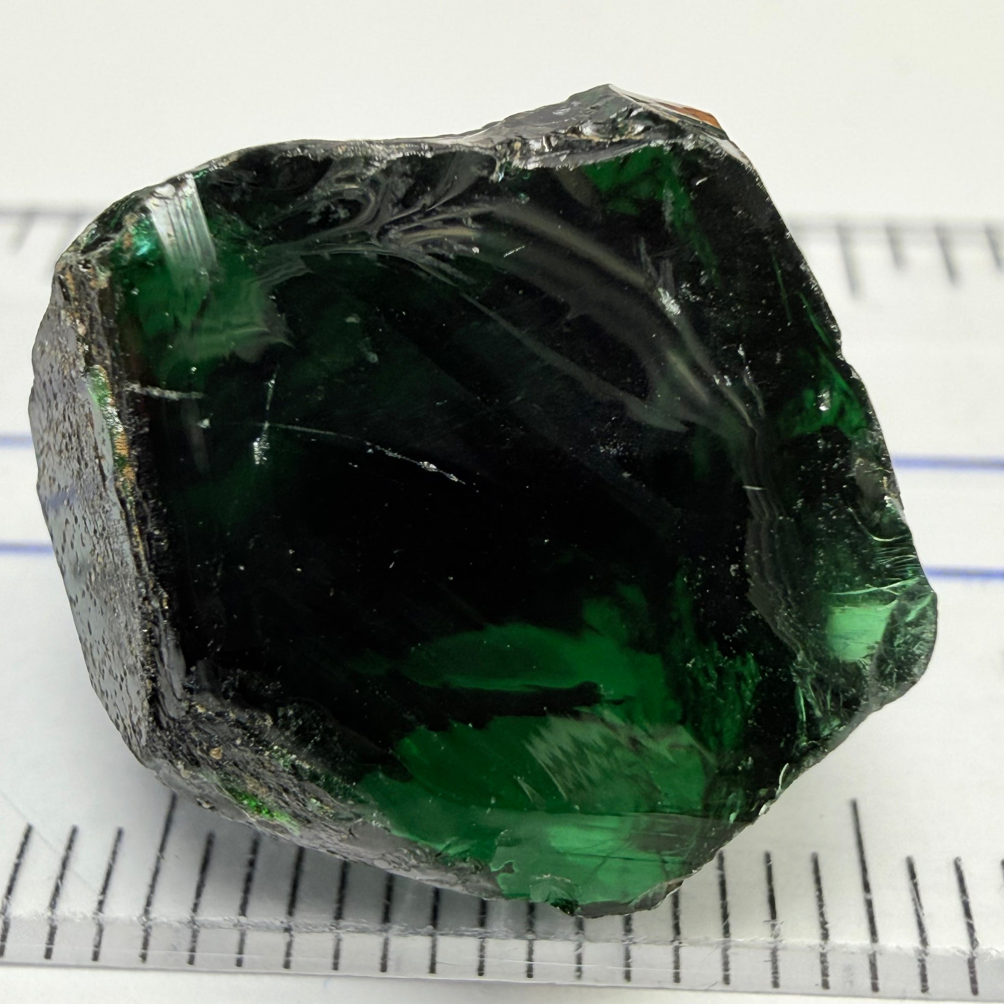 Chrome Tourmaline - very very dark, 23.32ct, Laletema, Tanzania, Untreated Unheated, vvs-if, but very dark unless you find a way to heat it to lighten the colour