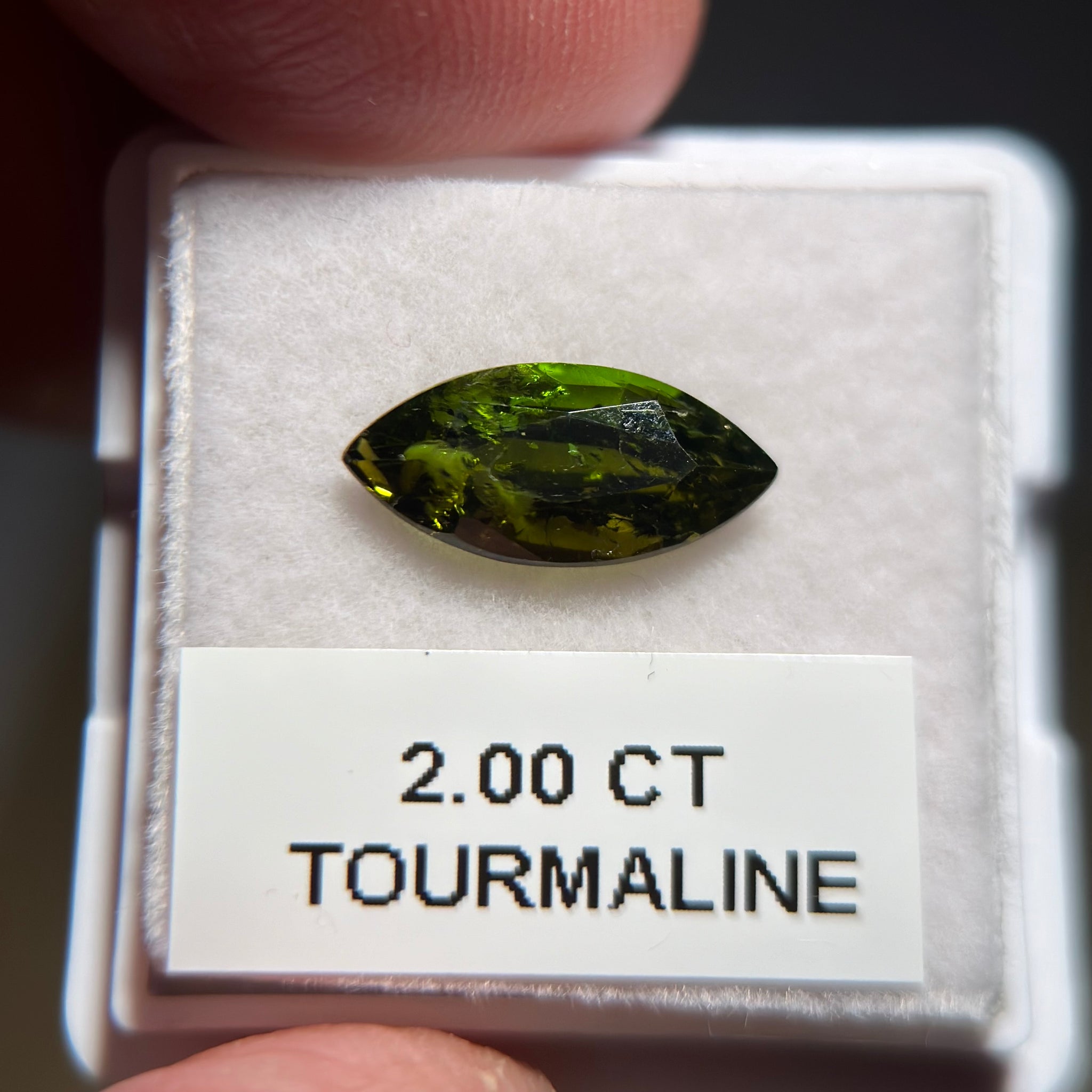 Chrome Tourmaline, 2.00ct, Tanzania, Untreated Unheated, native cut, included