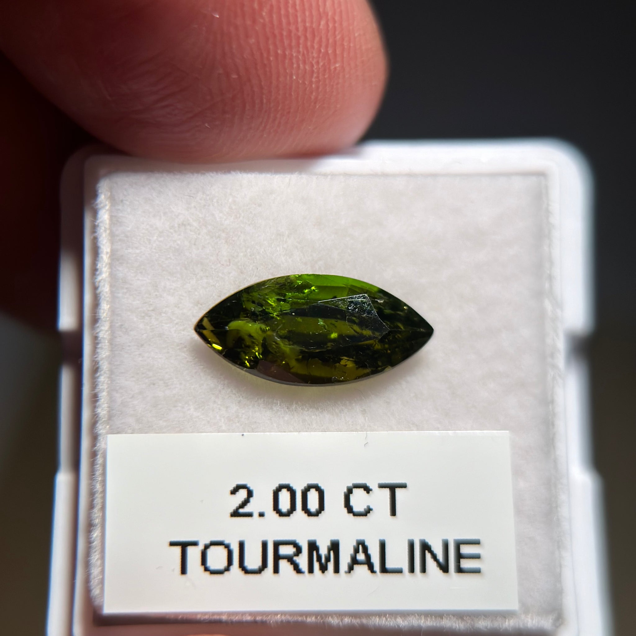 Chrome Tourmaline, 2.00ct, Tanzania, Untreated Unheated, native cut, included