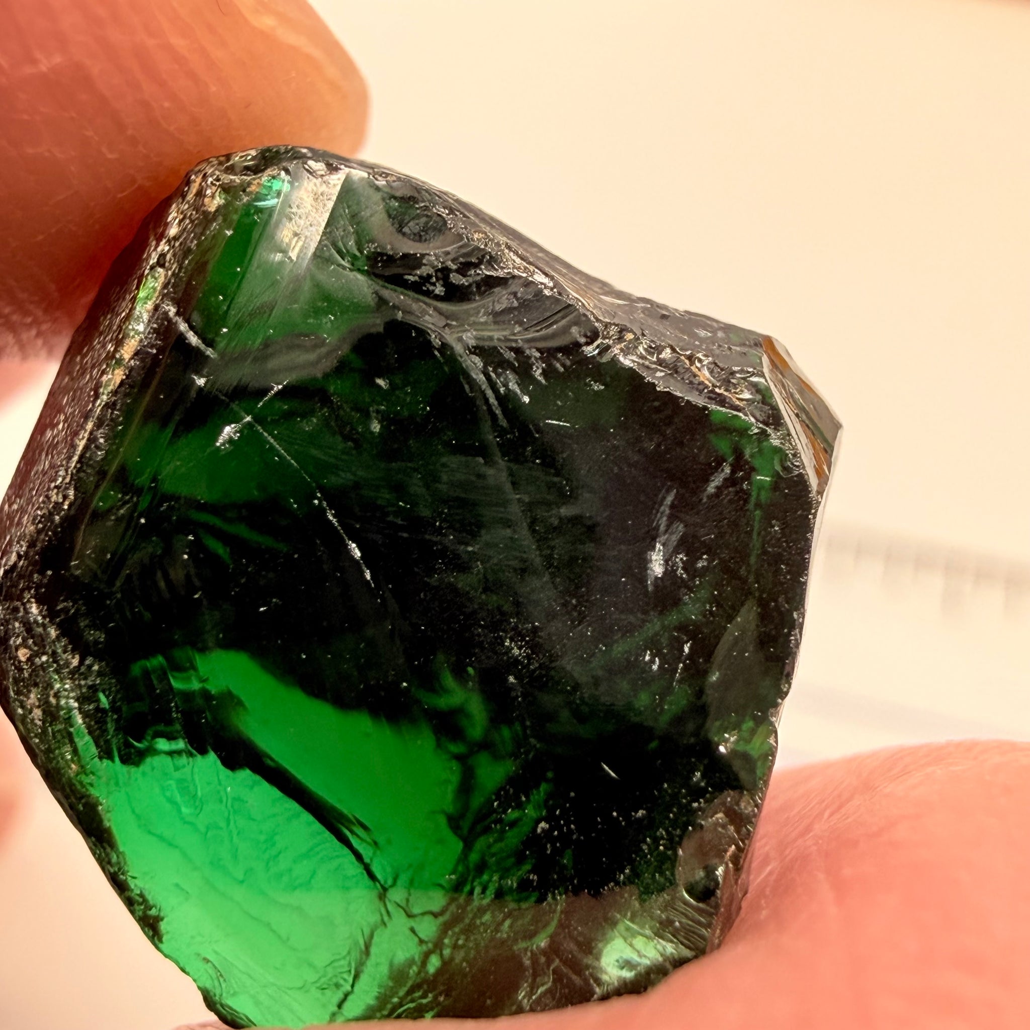 Chrome Tourmaline - very very dark, 23.32ct, Laletema, Tanzania, Untreated Unheated, vvs-if, but very dark unless you find a way to heat it to lighten the colour