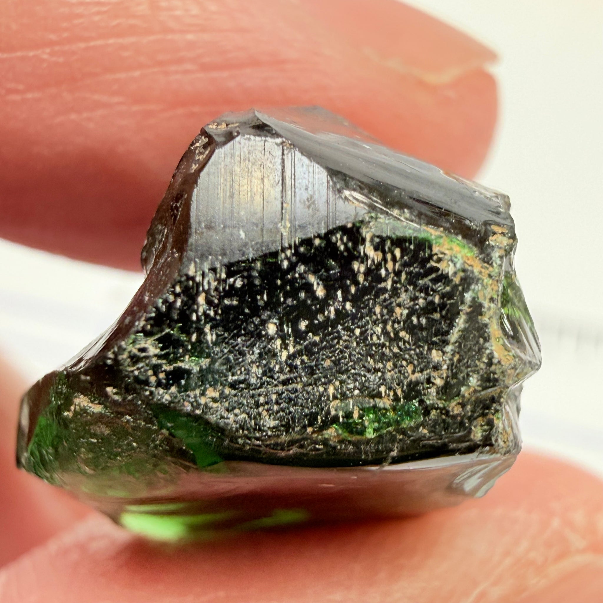 Chrome Tourmaline - very very dark, 23.32ct, Laletema, Tanzania, Untreated Unheated, vvs-if, but very dark unless you find a way to heat it to lighten the colour