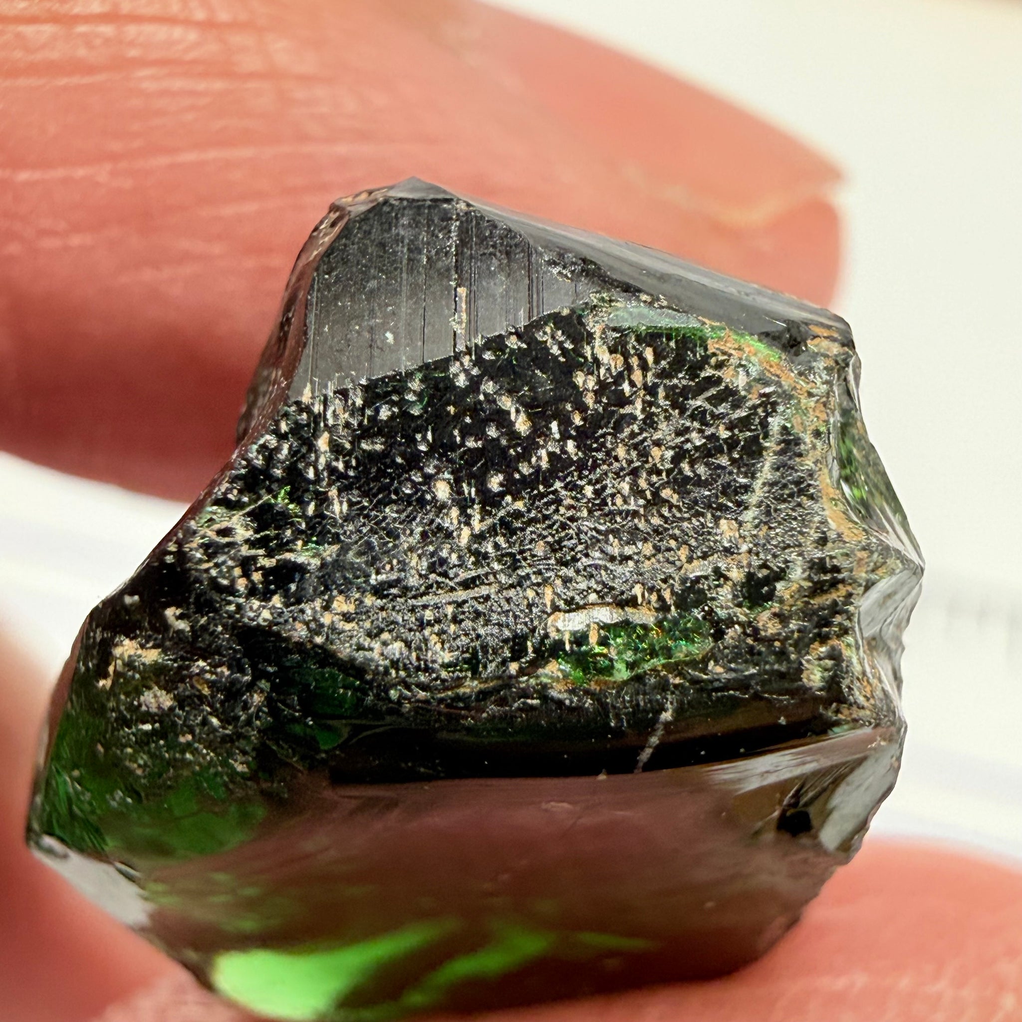 Chrome Tourmaline - very very dark, 23.32ct, Laletema, Tanzania, Untreated Unheated, vvs-if, but very dark unless you find a way to heat it to lighten the colour