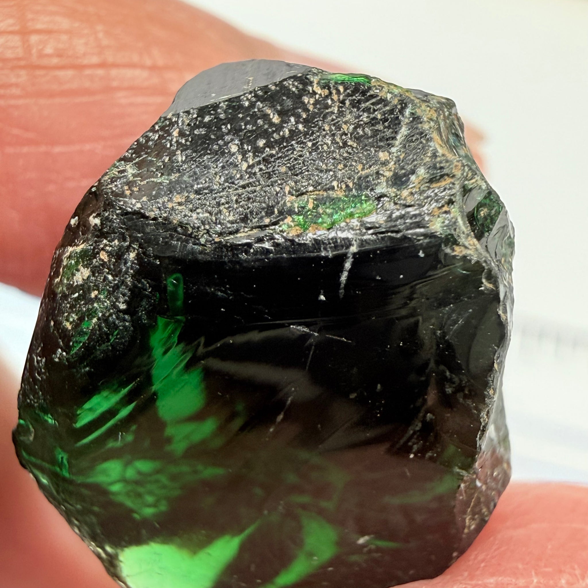 Chrome Tourmaline - very very dark, 23.32ct, Laletema, Tanzania, Untreated Unheated, vvs-if, but very dark unless you find a way to heat it to lighten the colour