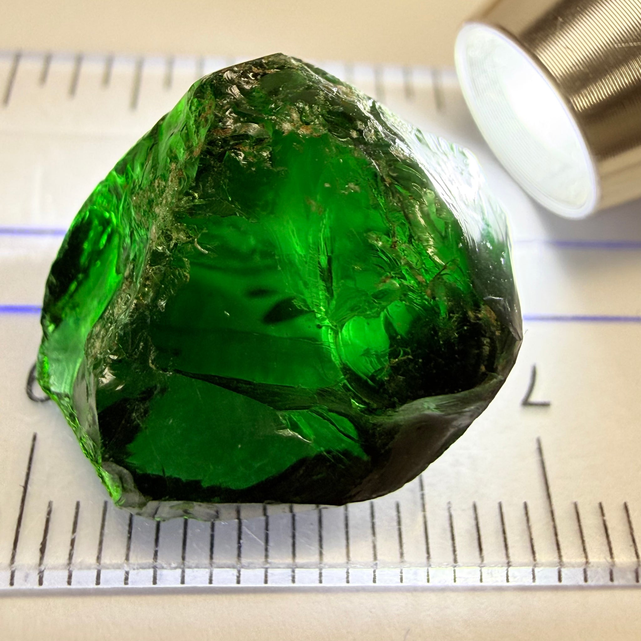 Chrome Tourmaline - very very dark, 23.32ct, Laletema, Tanzania, Untreated Unheated, vvs-if, but very dark unless you find a way to heat it to lighten the colour