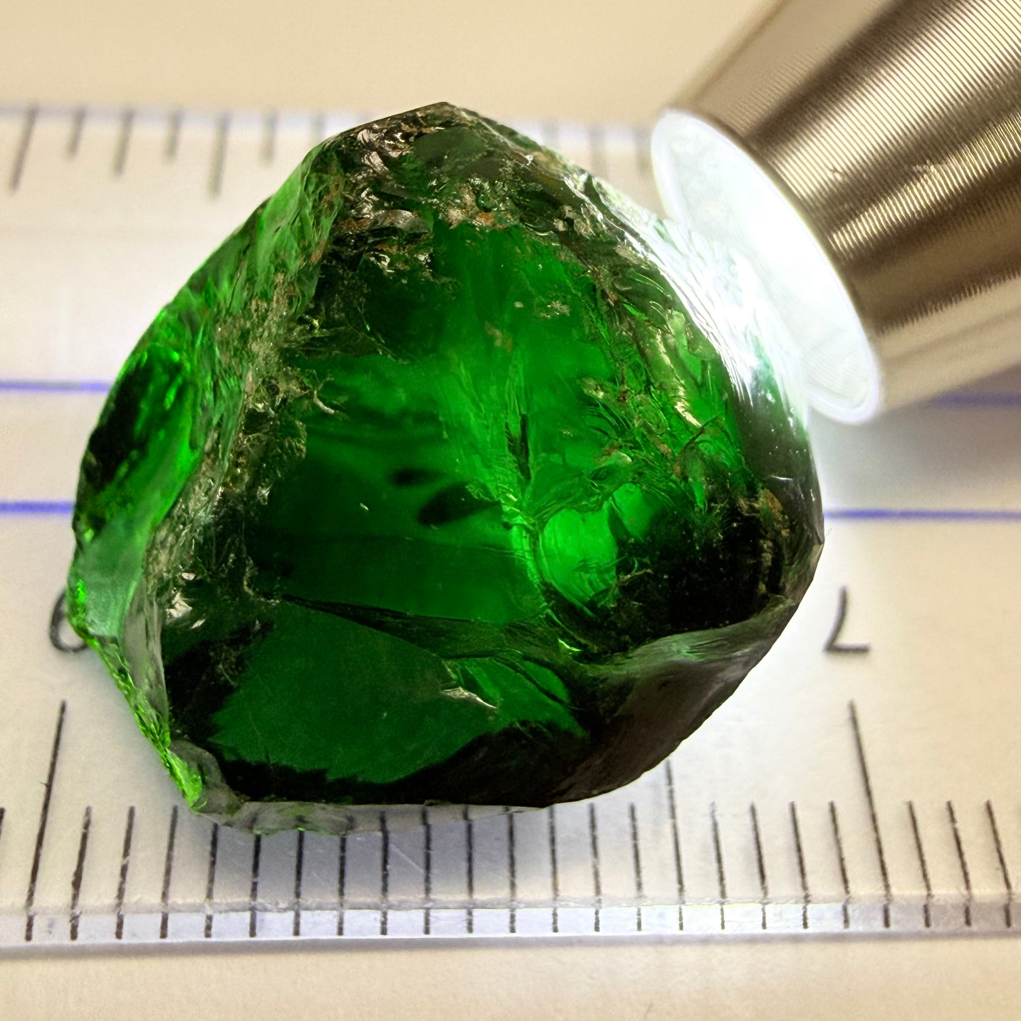 Chrome Tourmaline - very very dark, 23.32ct, Laletema, Tanzania, Untreated Unheated, vvs-if, but very dark unless you find a way to heat it to lighten the colour
