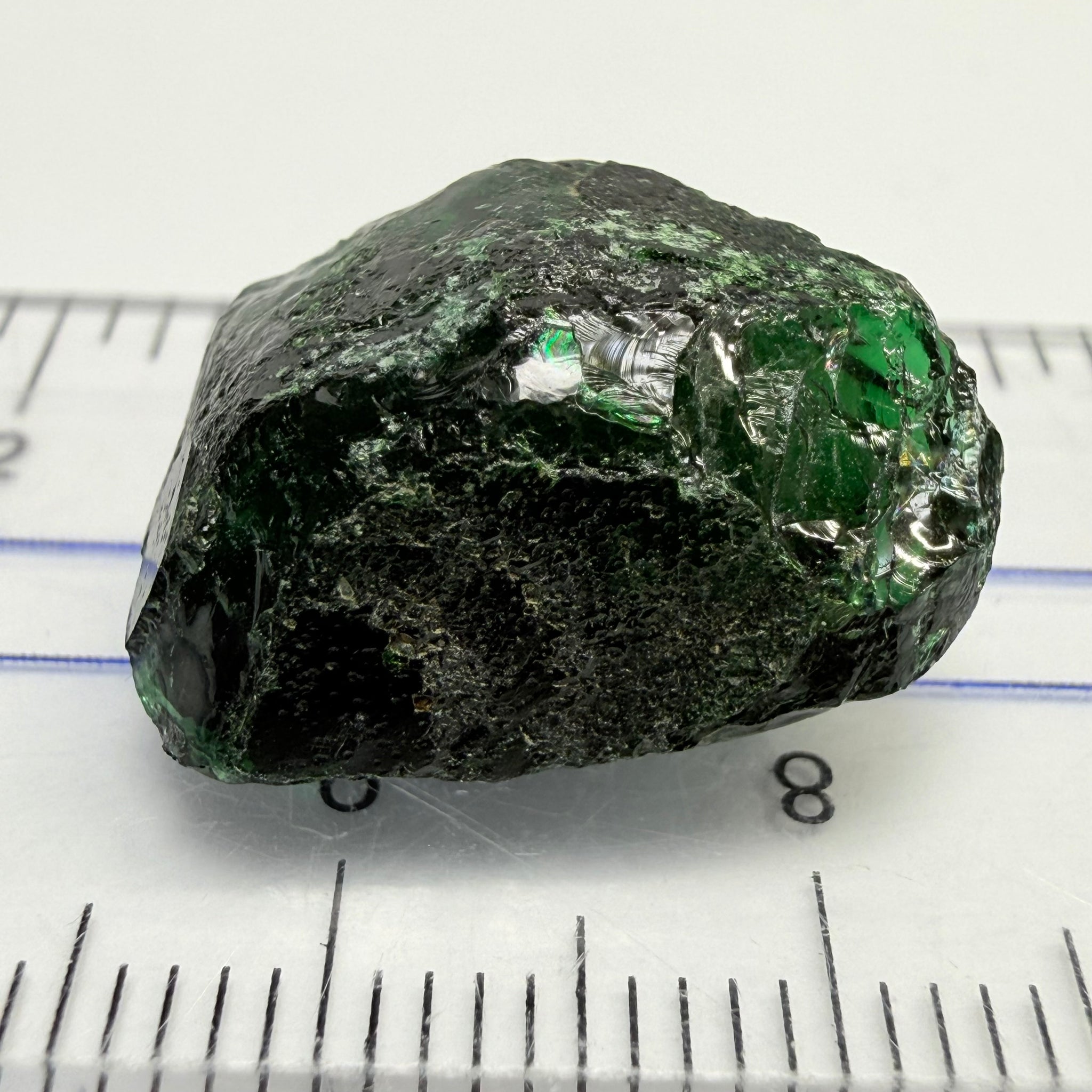 Chrome Tourmaline - very very dark, 16.74ct, Laletema, Tanzania, Untreated Unheated, vvs-if, but very dark unless you find a way to heat it to lighten the colour