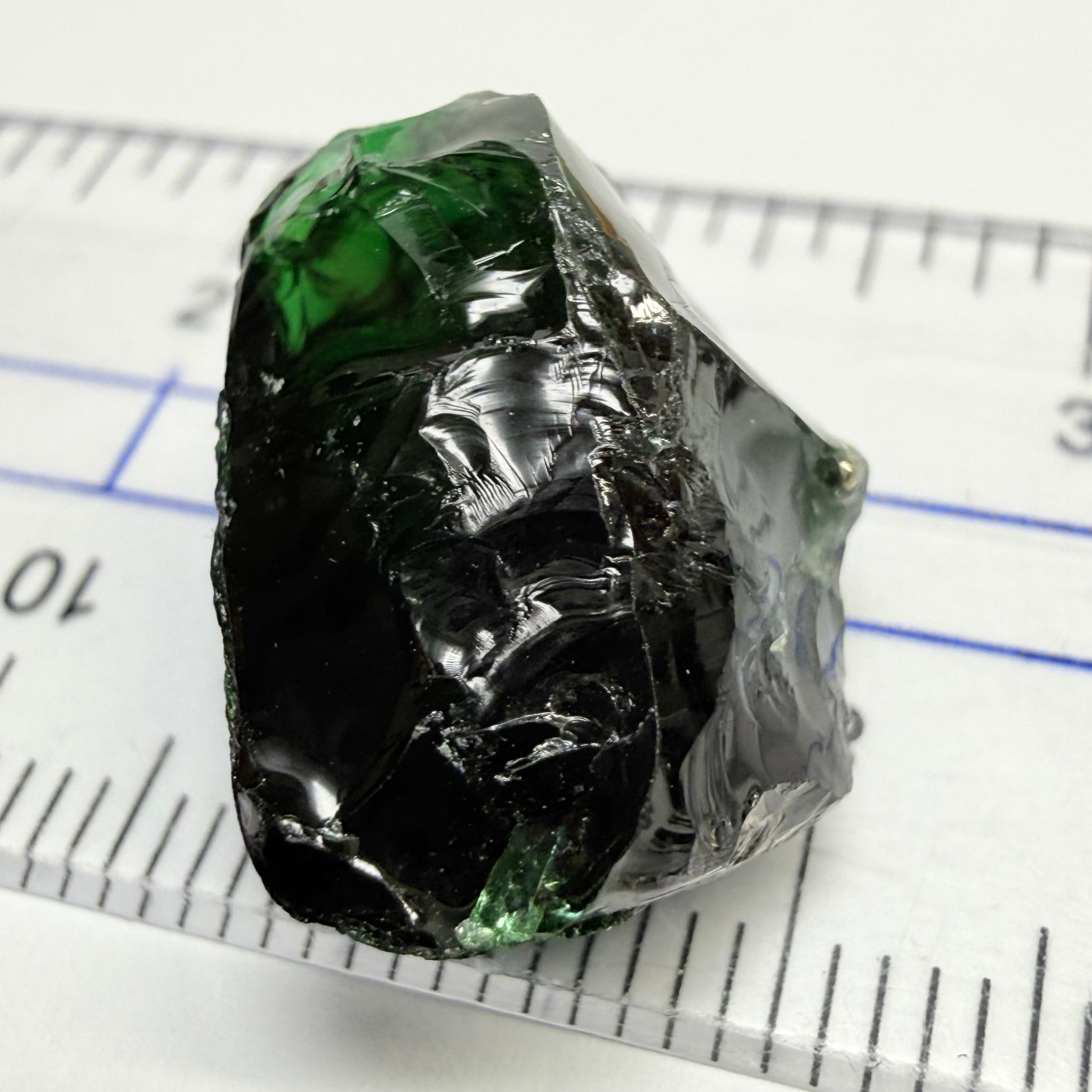 Chrome Tourmaline - very very dark, 16.74ct, Laletema, Tanzania, Untreated Unheated, vvs-if, but very dark unless you find a way to heat it to lighten the colour