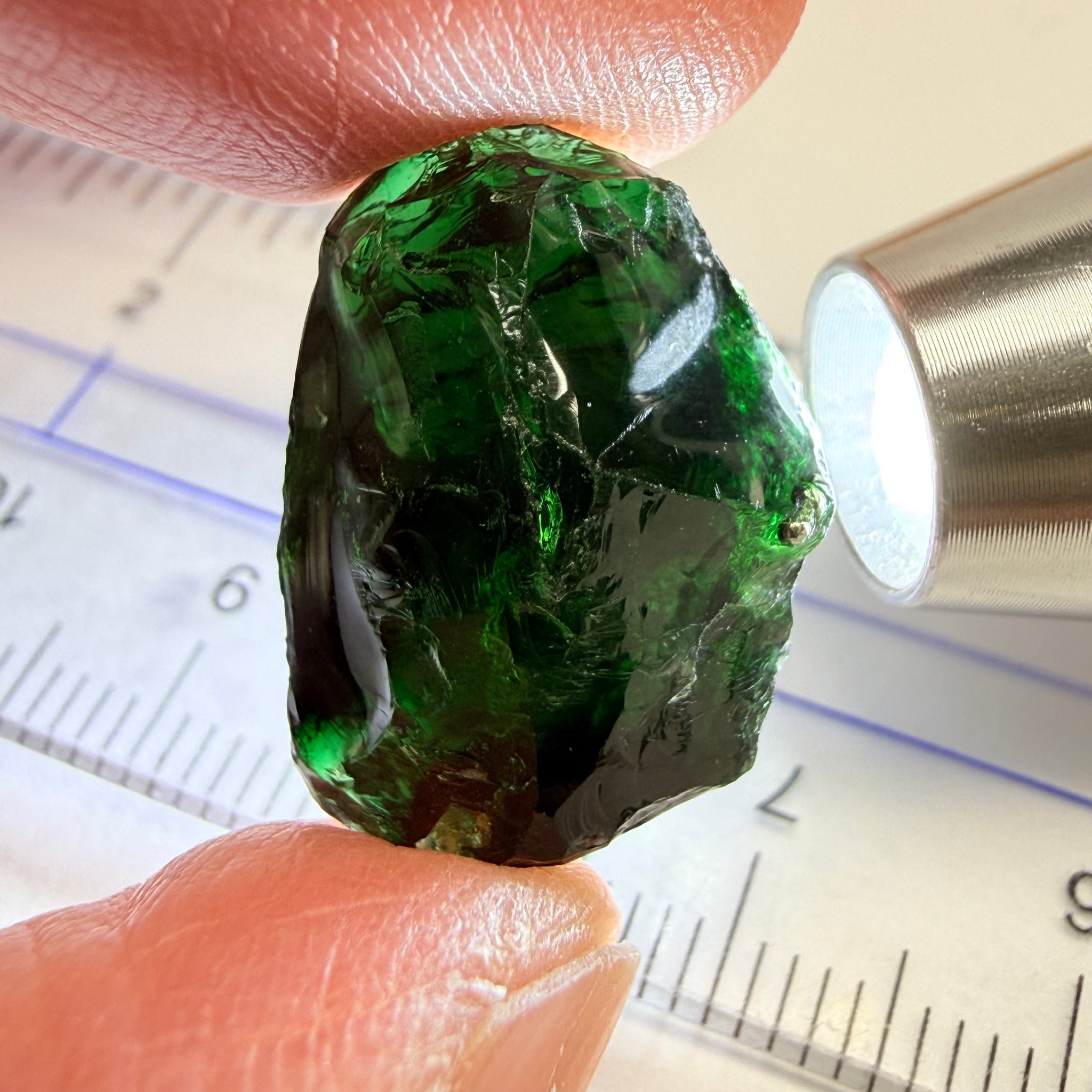 Chrome Tourmaline - very very dark, 16.74ct, Laletema, Tanzania, Untreated Unheated, vvs-if, but very dark unless you find a way to heat it to lighten the colour