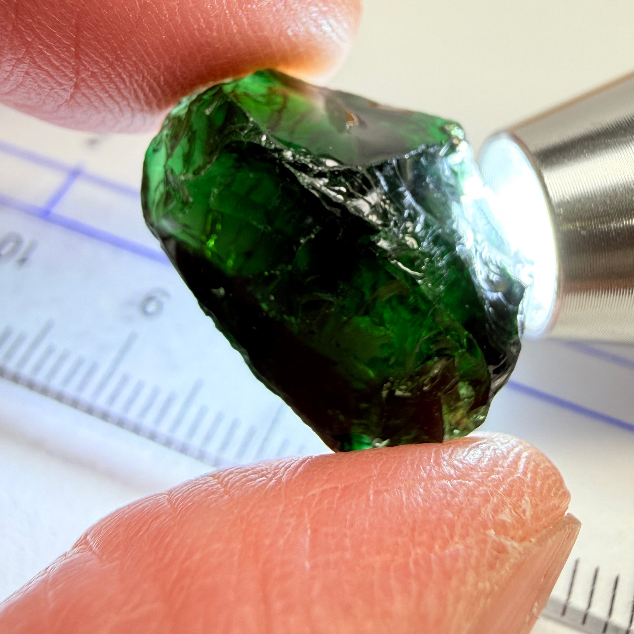 Chrome Tourmaline - very very dark, 16.74ct, Laletema, Tanzania, Untreated Unheated, vvs-if, but very dark unless you find a way to heat it to lighten the colour