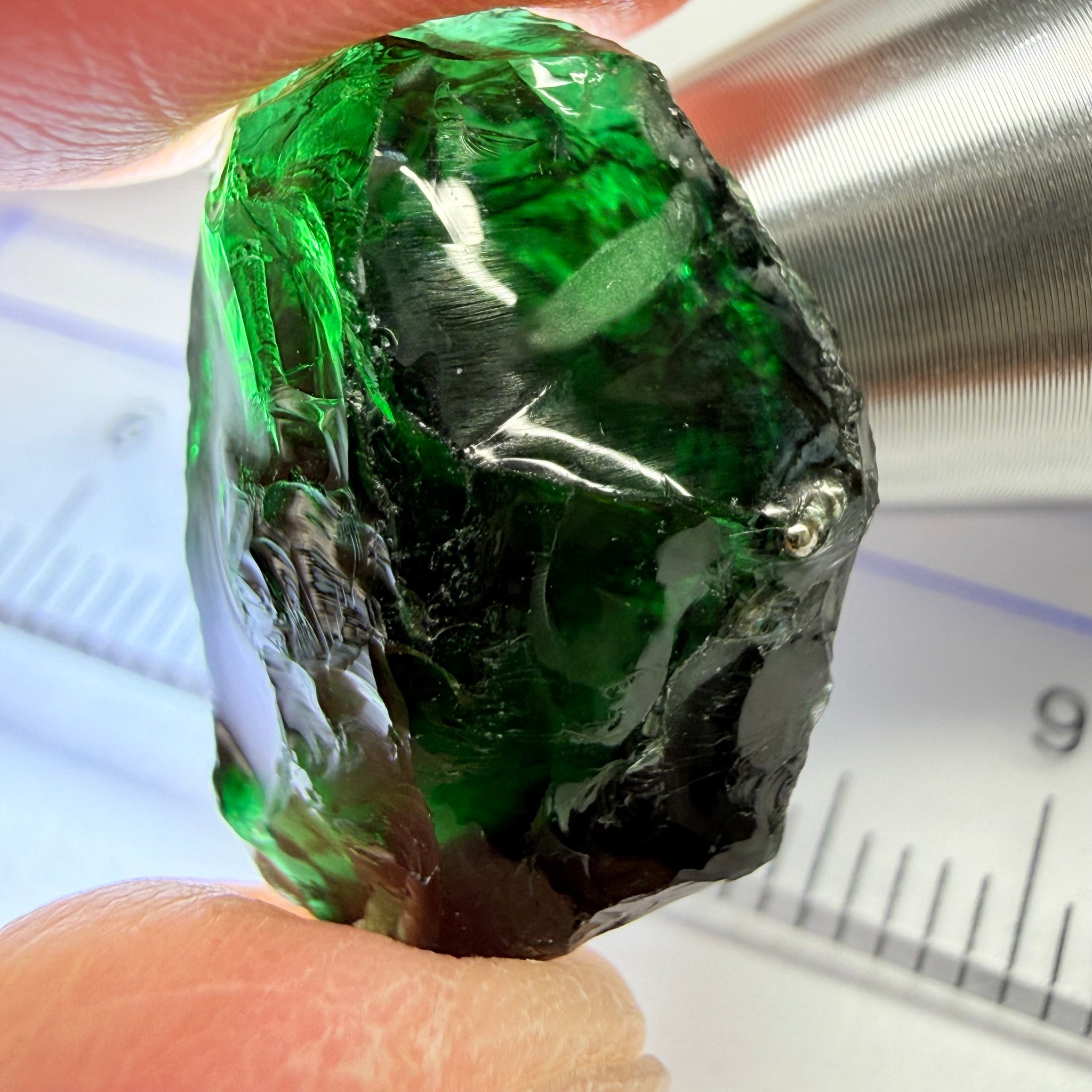 Chrome Tourmaline - very very dark, 16.74ct, Laletema, Tanzania, Untreated Unheated, vvs-if, but very dark unless you find a way to heat it to lighten the colour