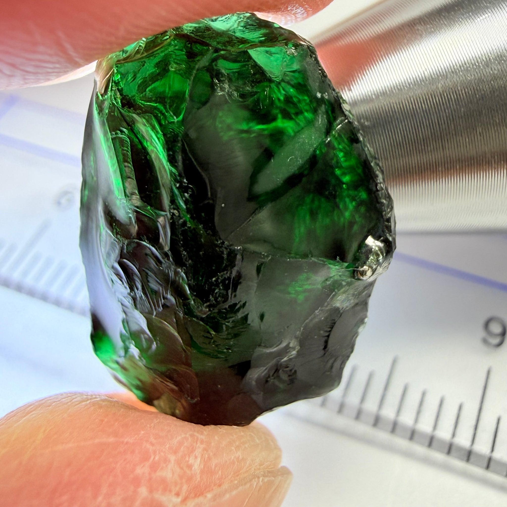 Chrome Tourmaline - very very dark, 16.74ct, Laletema, Tanzania, Untreated Unheated, vvs-if, but very dark unless you find a way to heat it to lighten the colour